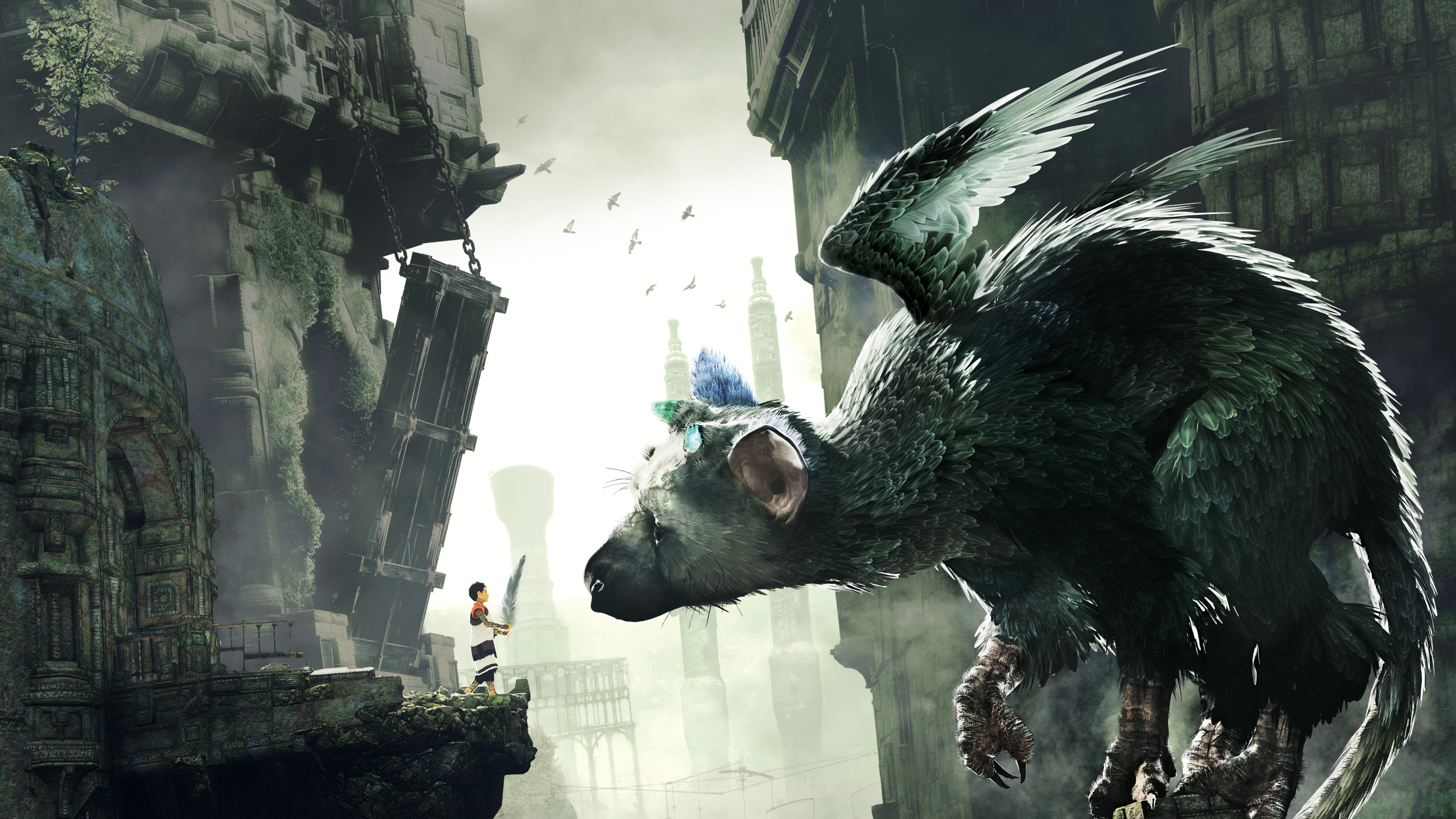 sword, photo, boy, 2016 Games, 5K, wing, holding, 5K, The Last Guardian, animal, PS4, HD Wallpaper