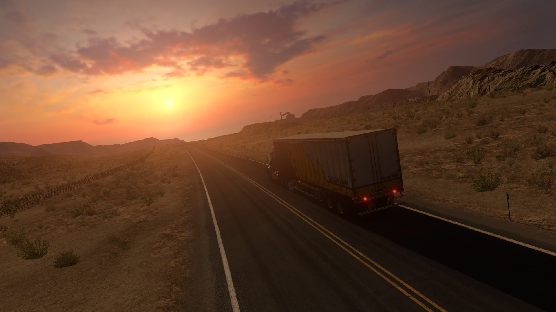 1080P, Peterbilt 579, Nevada Desert, American Truck Simulator, HD Wallpaper