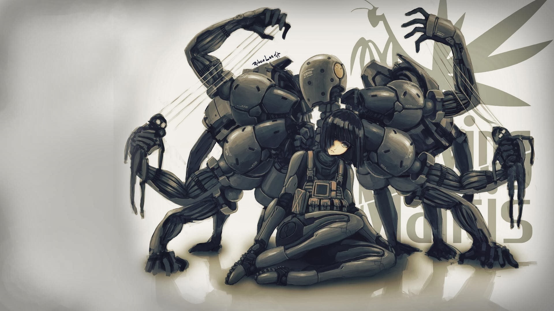 anime girls, mantis, gia, screaming, gear, metal, manga, anime, 1080P, metal gear solid 4, solid, screaming mantis, girls, HD Wallpaper