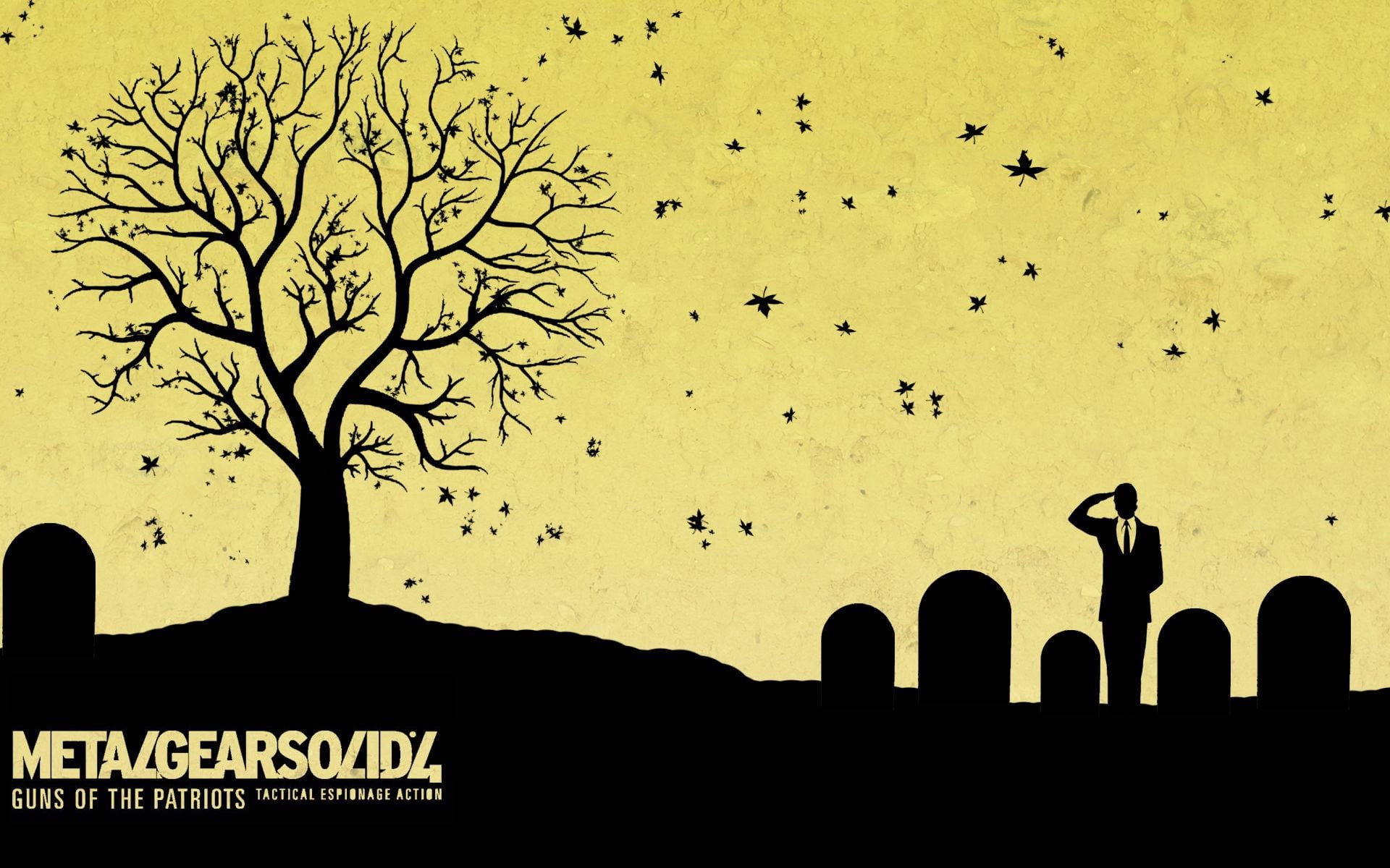 silhouette, moon, back Lit, people, yellow, landscape, cemetery, outdoors, architecture, konami, spooky, plant, no people, vector, tree, tree trunk, metal gear solid 4 guns of the patriots, HD Wallpaper