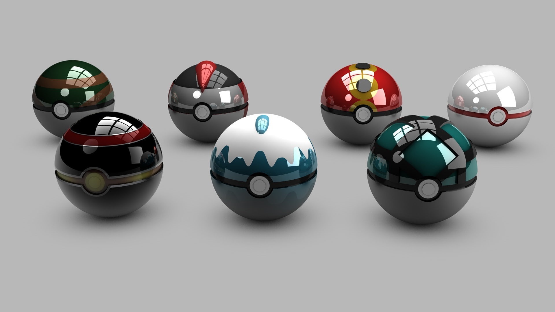 pokemon, group, group of objects, variation, white background, multi colored, cut out, no people, preparation, Poké Balls, video games, indoors, shape, HD Wallpaper
