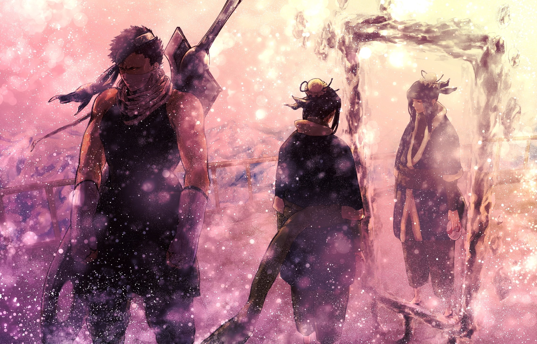 naruto, weapon, Gloves, mask, 1080P, japanese, haku, snow, zabuza, momochi, sword, clothes, HD Wallpaper