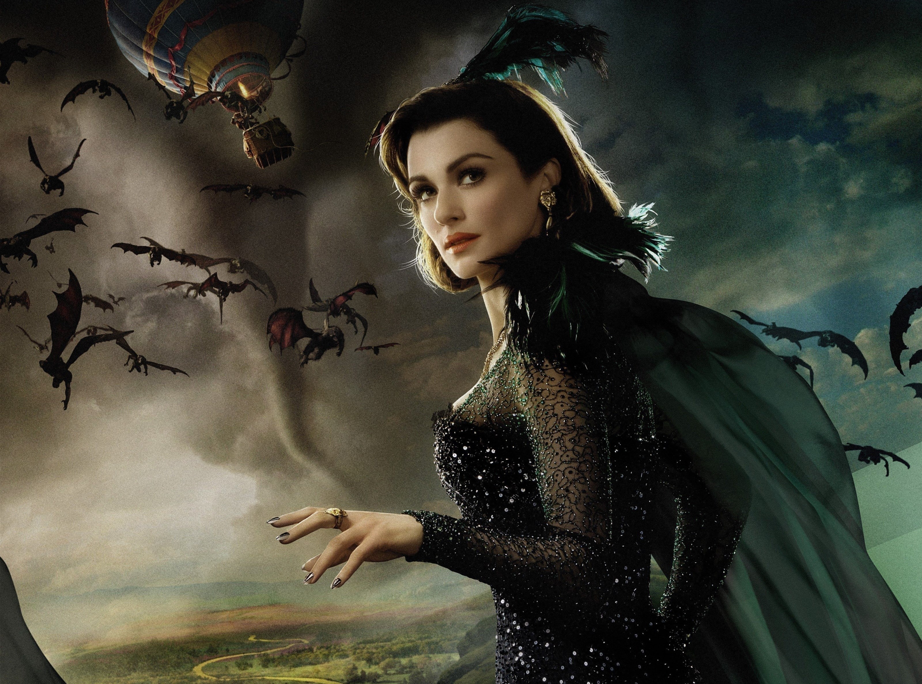  waist up, long hair, witch, women, 2013, leisure activity, Oz the Great and Powerful, real people, great, portrait, digital composite, young women, HD Wallpaper