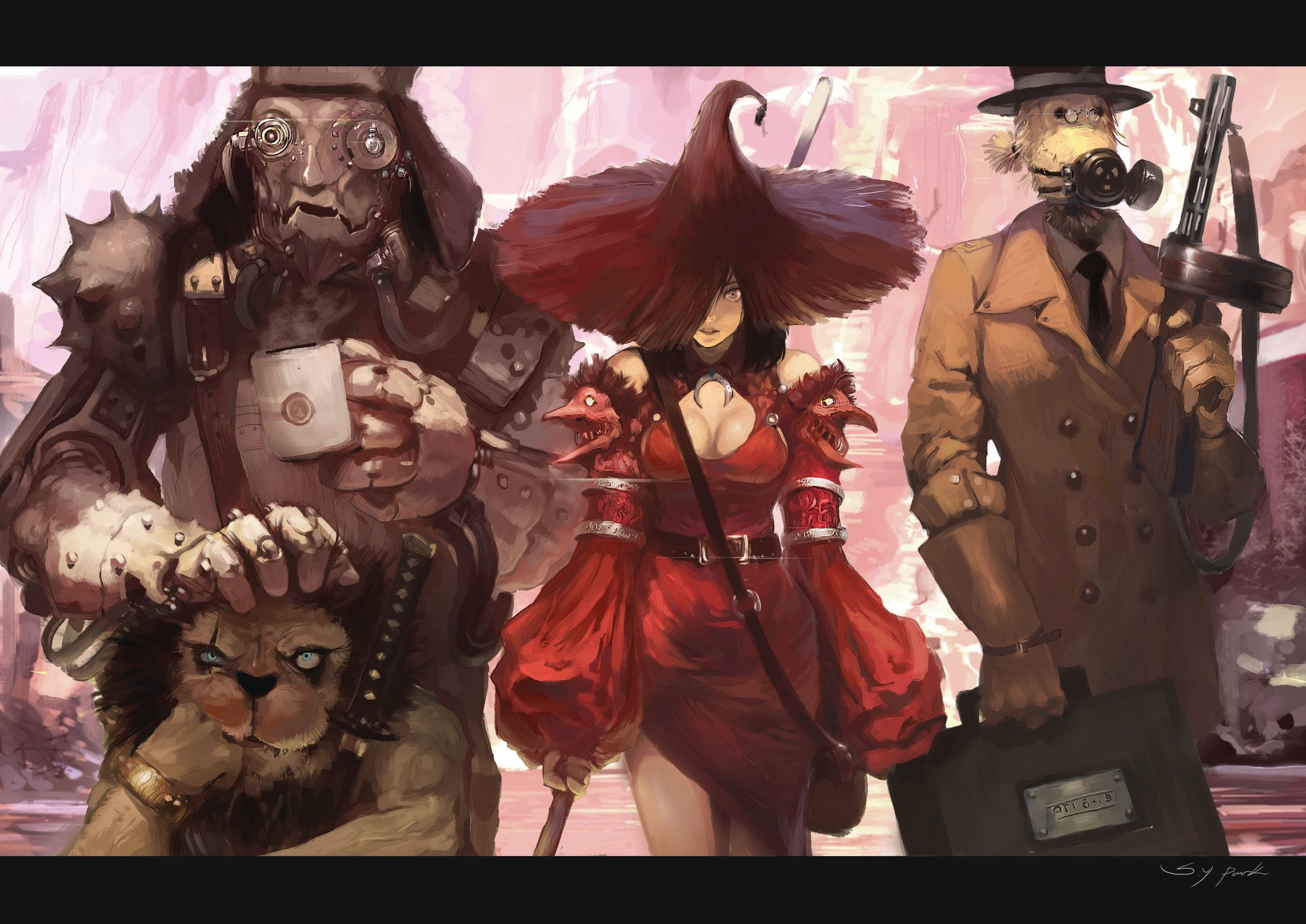 The Wizard of Oz, Sangyeop Park, women with hats, 2D, artwork, women, concept art, fantasy art, digital art, 1080P, HD Wallpaper