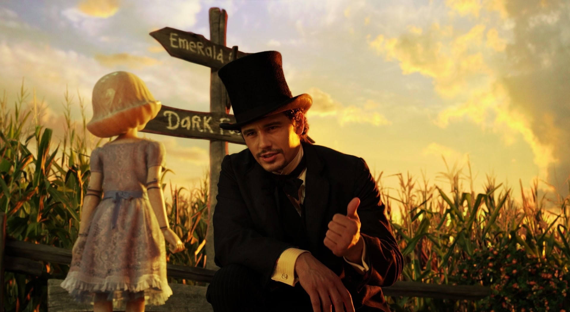 oscar diggs, one person, field, oscar, cloud - sky, oz, Oz the Great and Powerful, sunset, clothing, 1080P, 2013, still, nature, screenshot, movie, march, HD Wallpaper