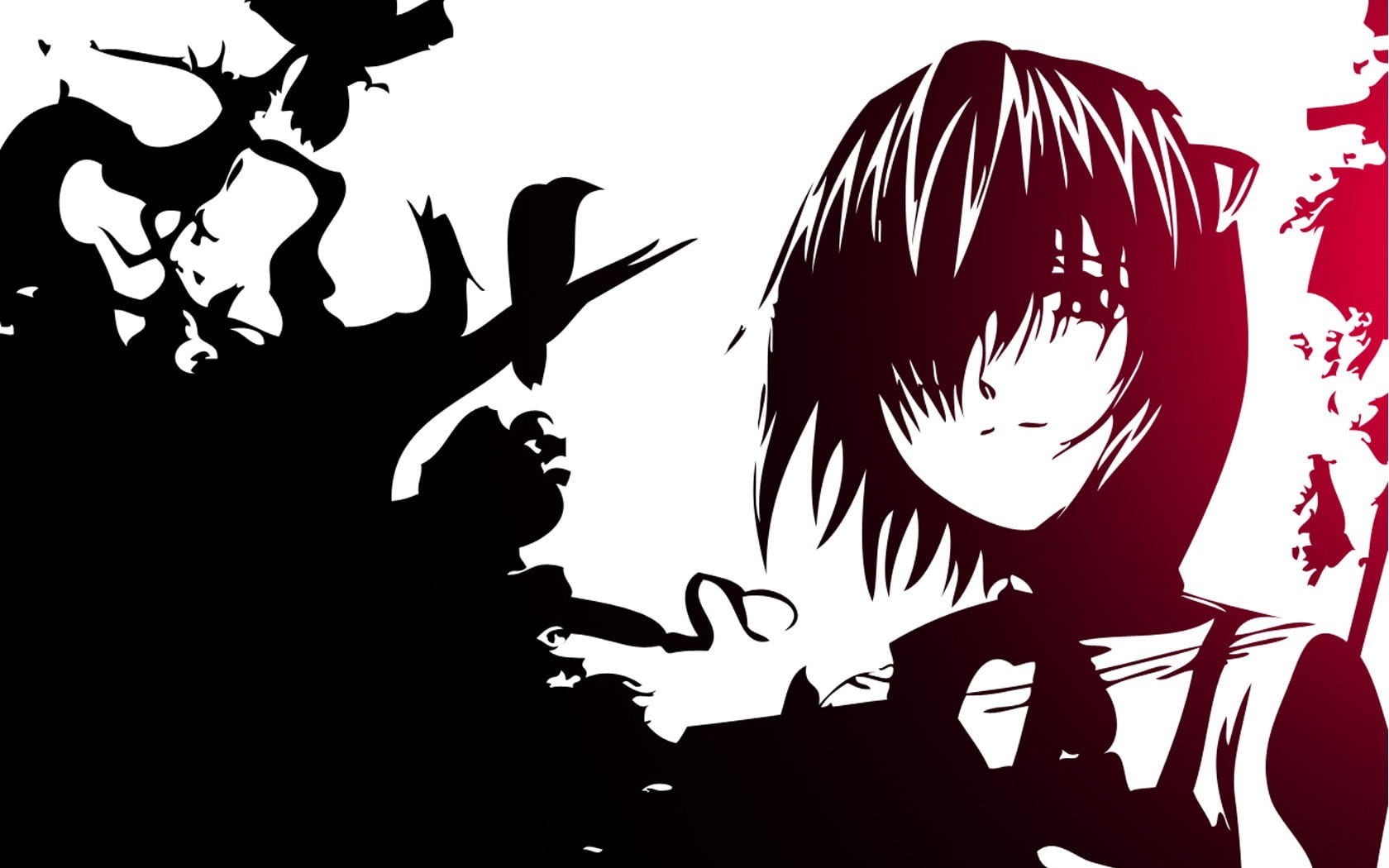 headshot, nature, representation, sky, people, lifestyles, art and craft, music, leisure activity, arts culture and entertainment, 720P, Elfen Lied, silhouette, HD Wallpaper