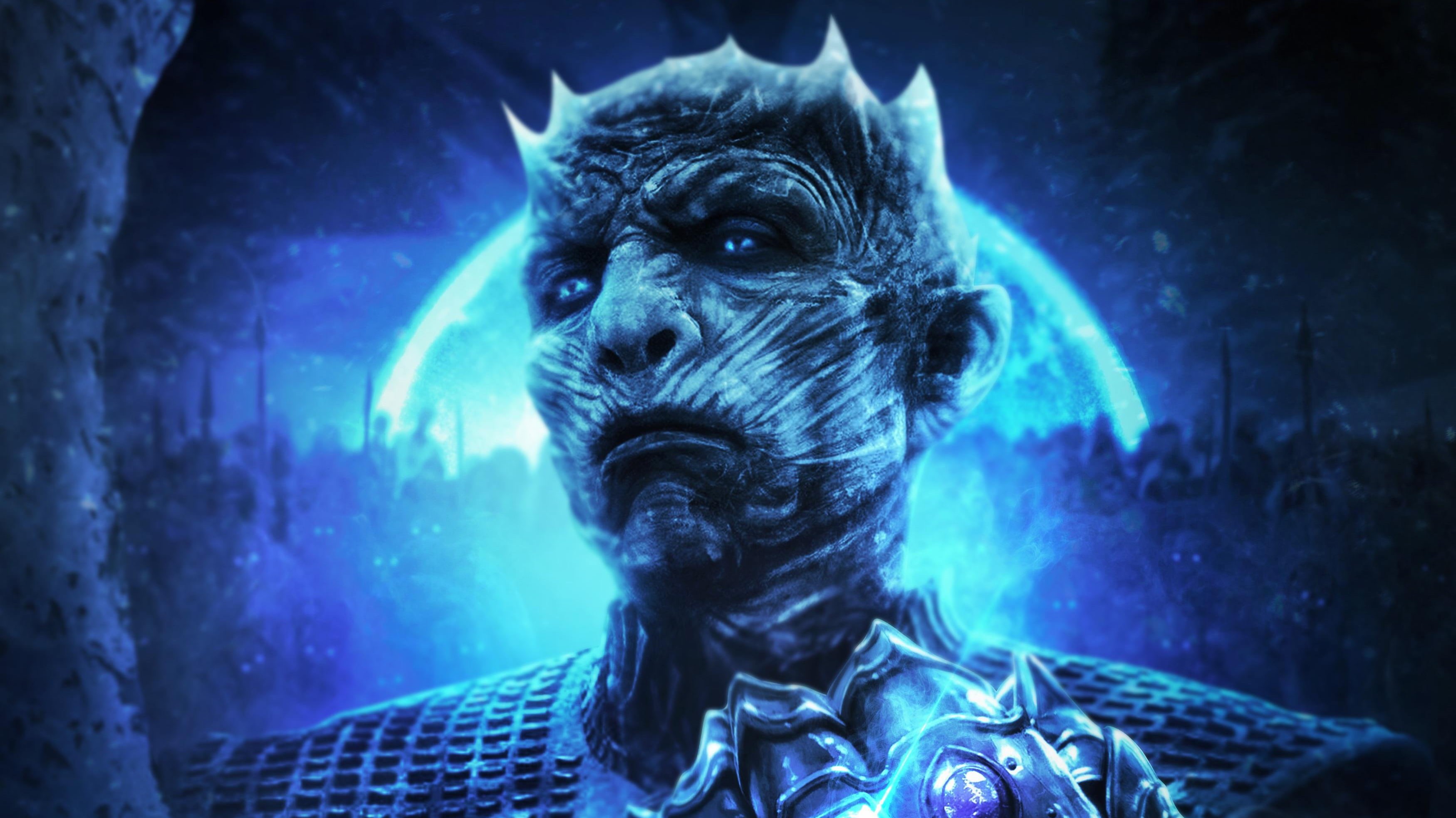 Game Of Thrones, Infinity Gauntlet, 2K, Night King (Game of Thrones), TV Show, Blue Eyes, HD Wallpaper