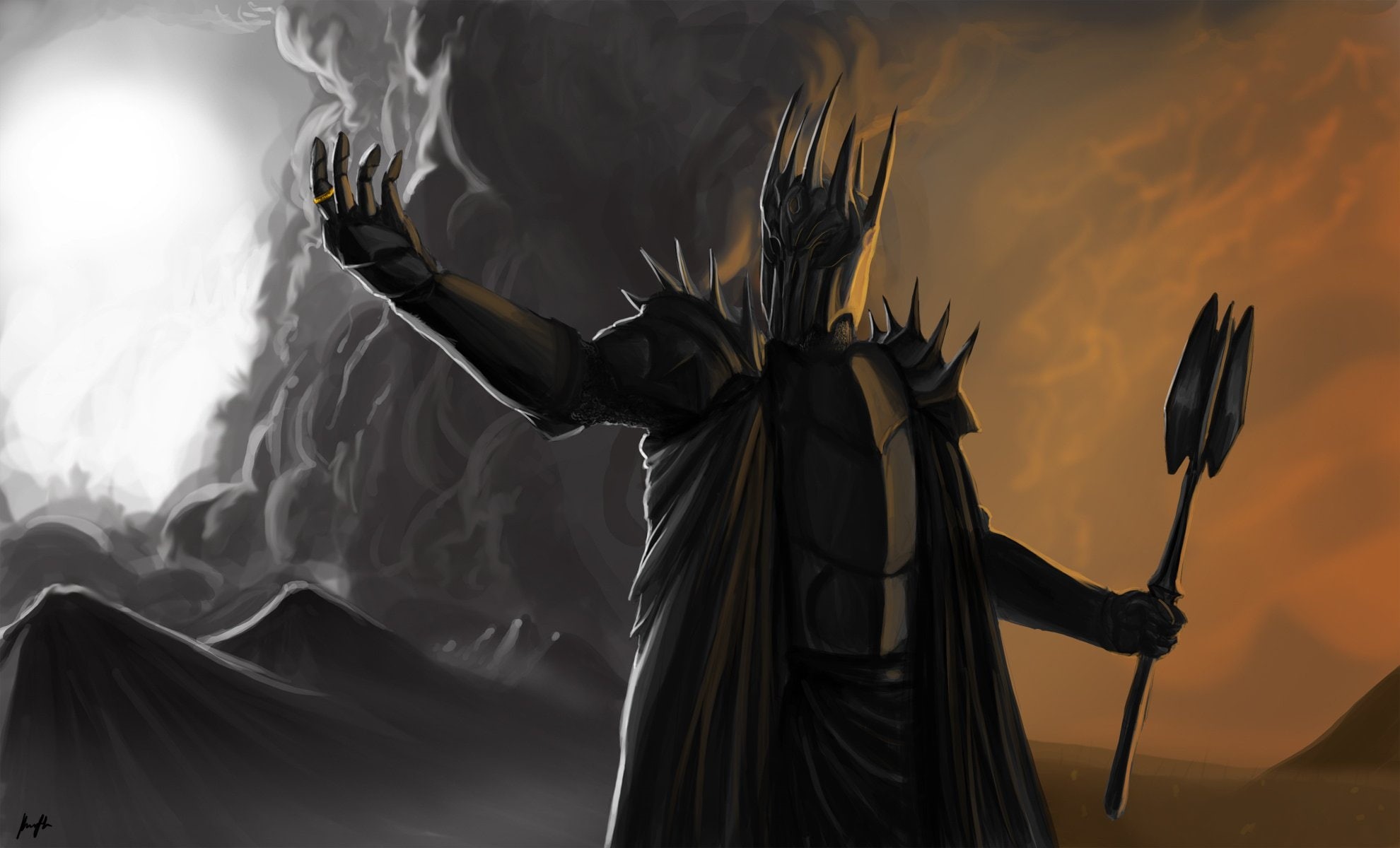 1080P, of, Dark, lord, the, arts, Sauron, rings, HD Wallpaper