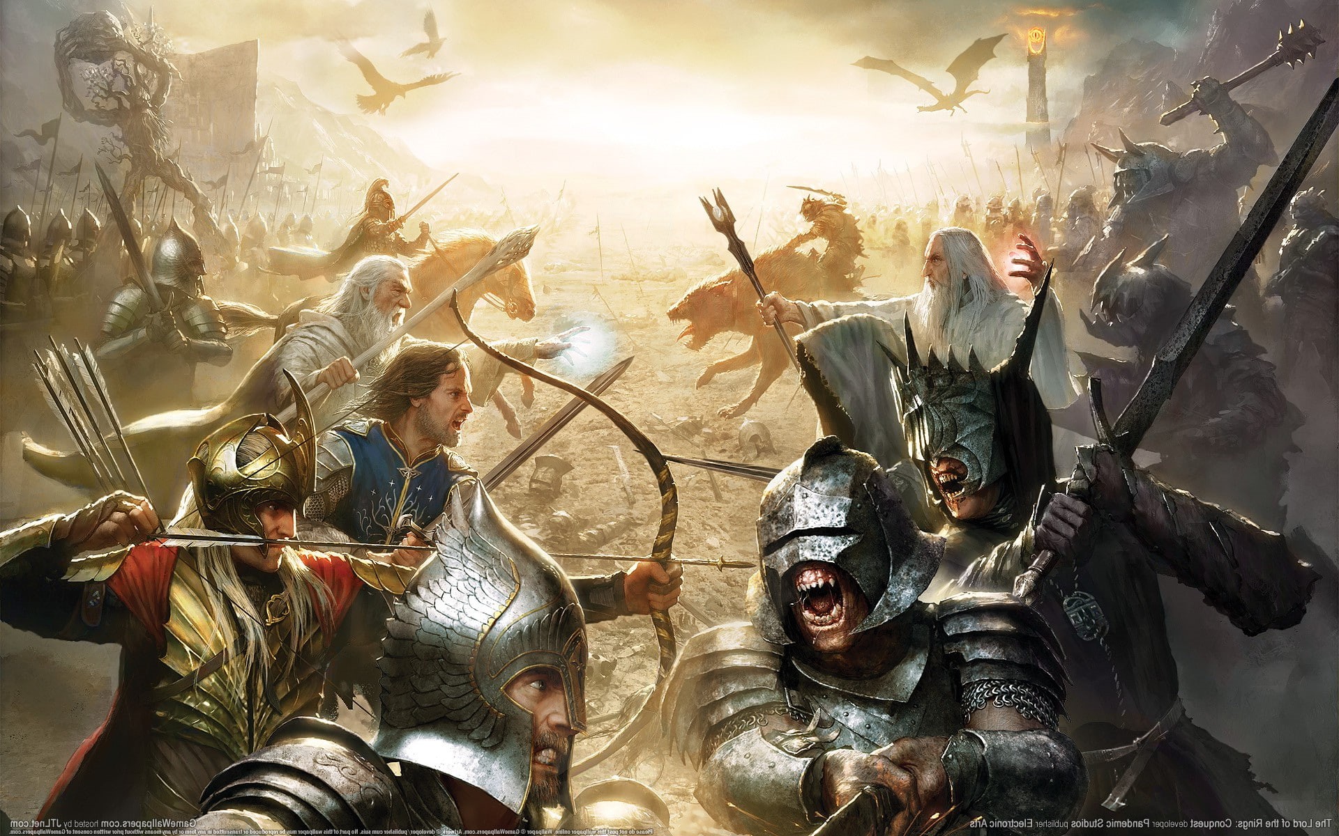 Orcs, group of people, video games, weapon, enjoyment, music, musician, real people, indoors, art and craft, The Lord Of The Rings, three quarter length, HD Wallpaper