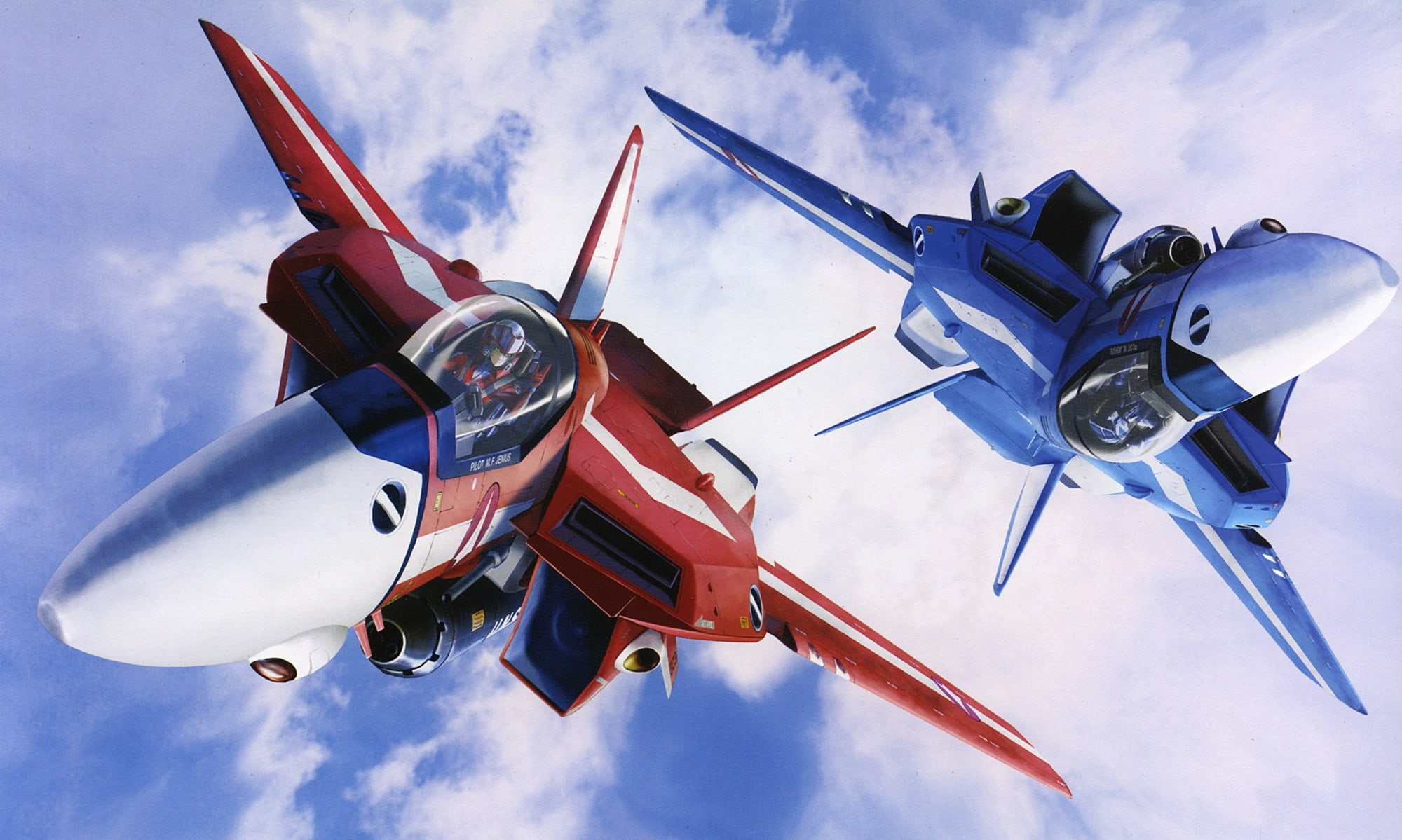 mid-air, cloud - sky, fighter plane, military airplane, planes, motion, nature, low angle view, propeller, air vehicle, plane, anime, blue, 1080P, jet, HD Wallpaper