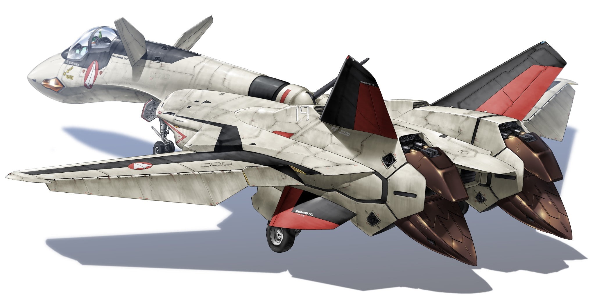 YF-19, jet fighter, mech, Macross, digital art, 1080P, Macross Plus, HD Wallpaper