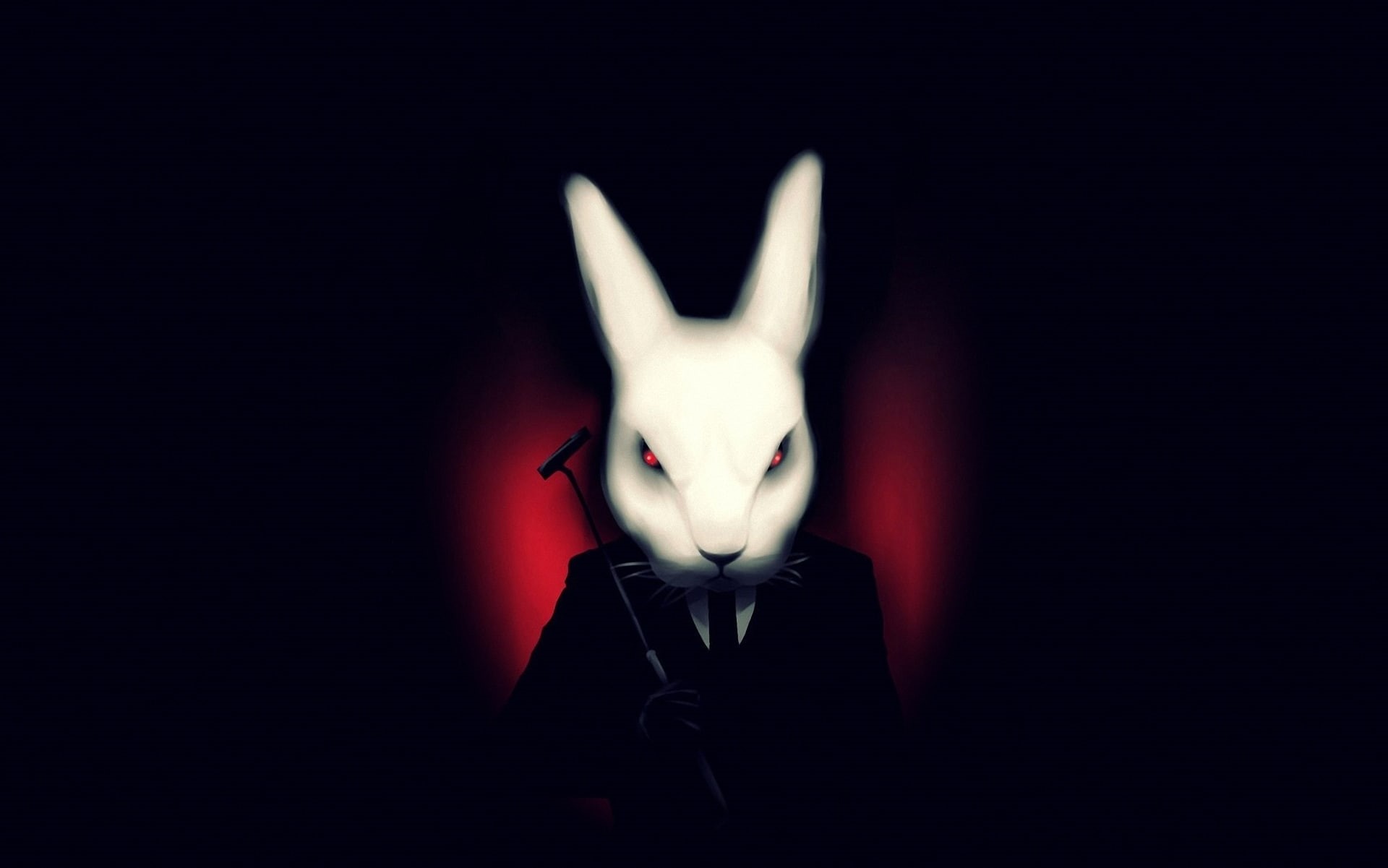 Suit, front view, Rabbit, animal representation, white, one animal, background, domestic animals, animal body part, indoors, vampire, animal themes, evil, HD Wallpaper