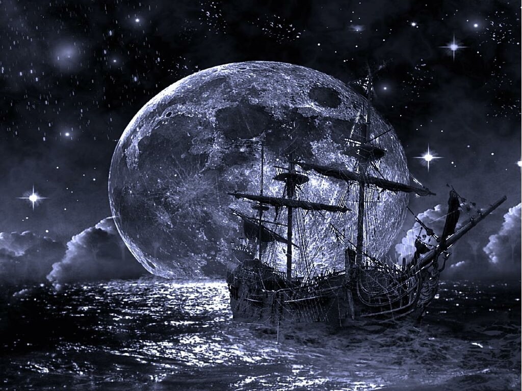 ship, art, abstract, ghost, 480P, hd, fantasy, HD Wallpaper
