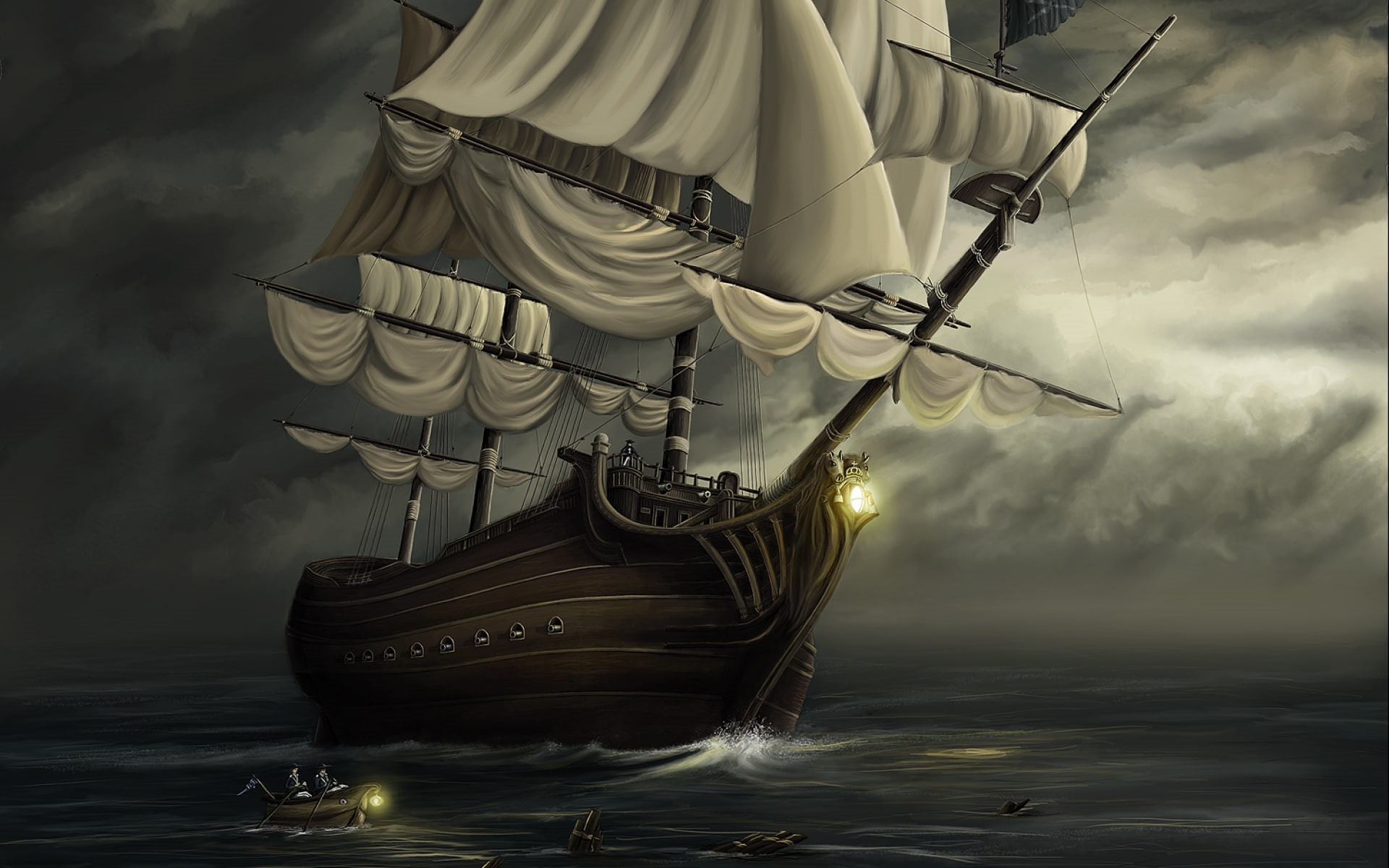 cruise, pirates, ship, cargo, 1080P, ghost, HD Wallpaper