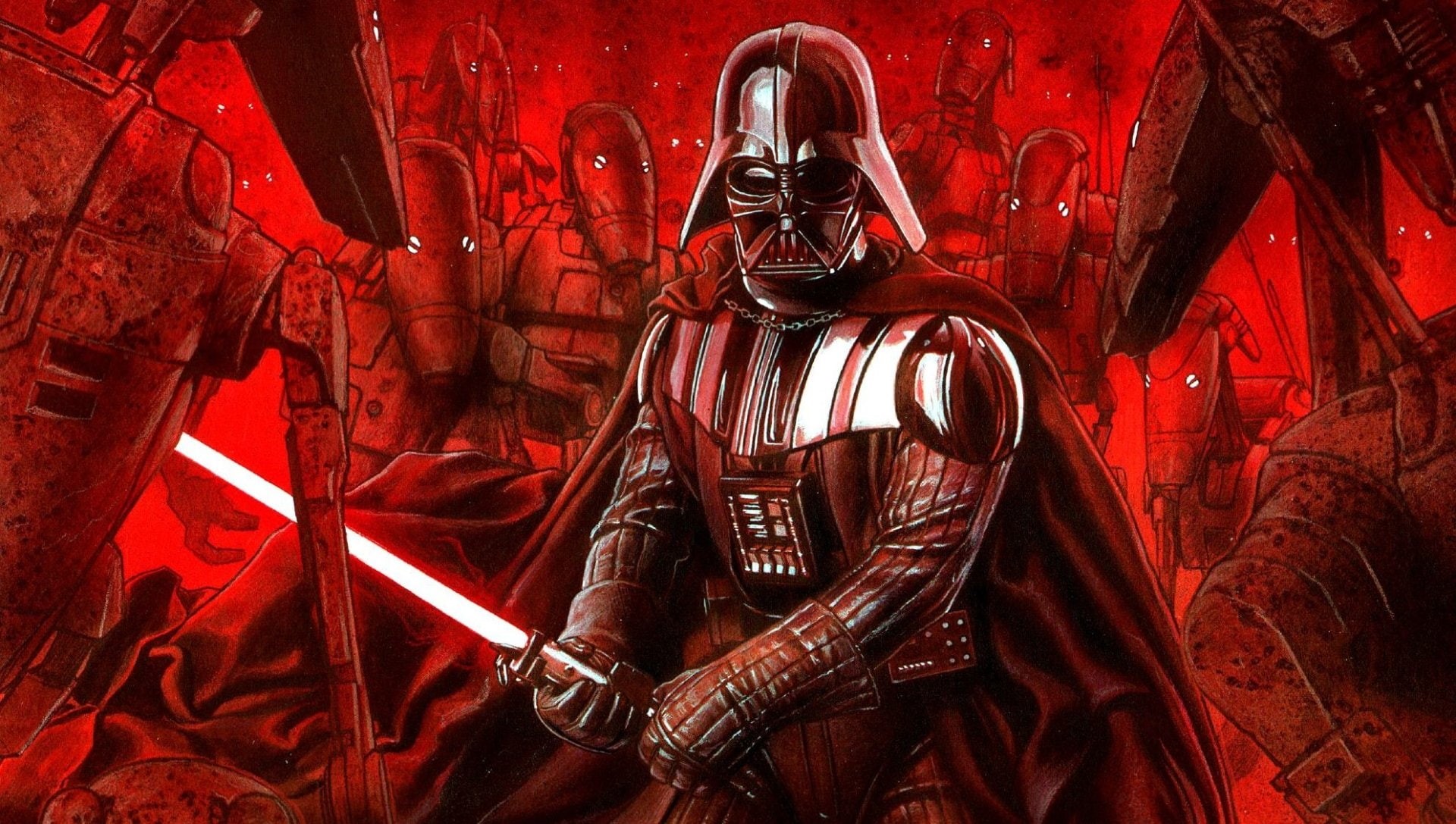 indoors, red, knight - person, mask - disguise, suit of armor, Darth Vader, sword, clothing, people, protection, history, disguise, mask, architecture, HD Wallpaper