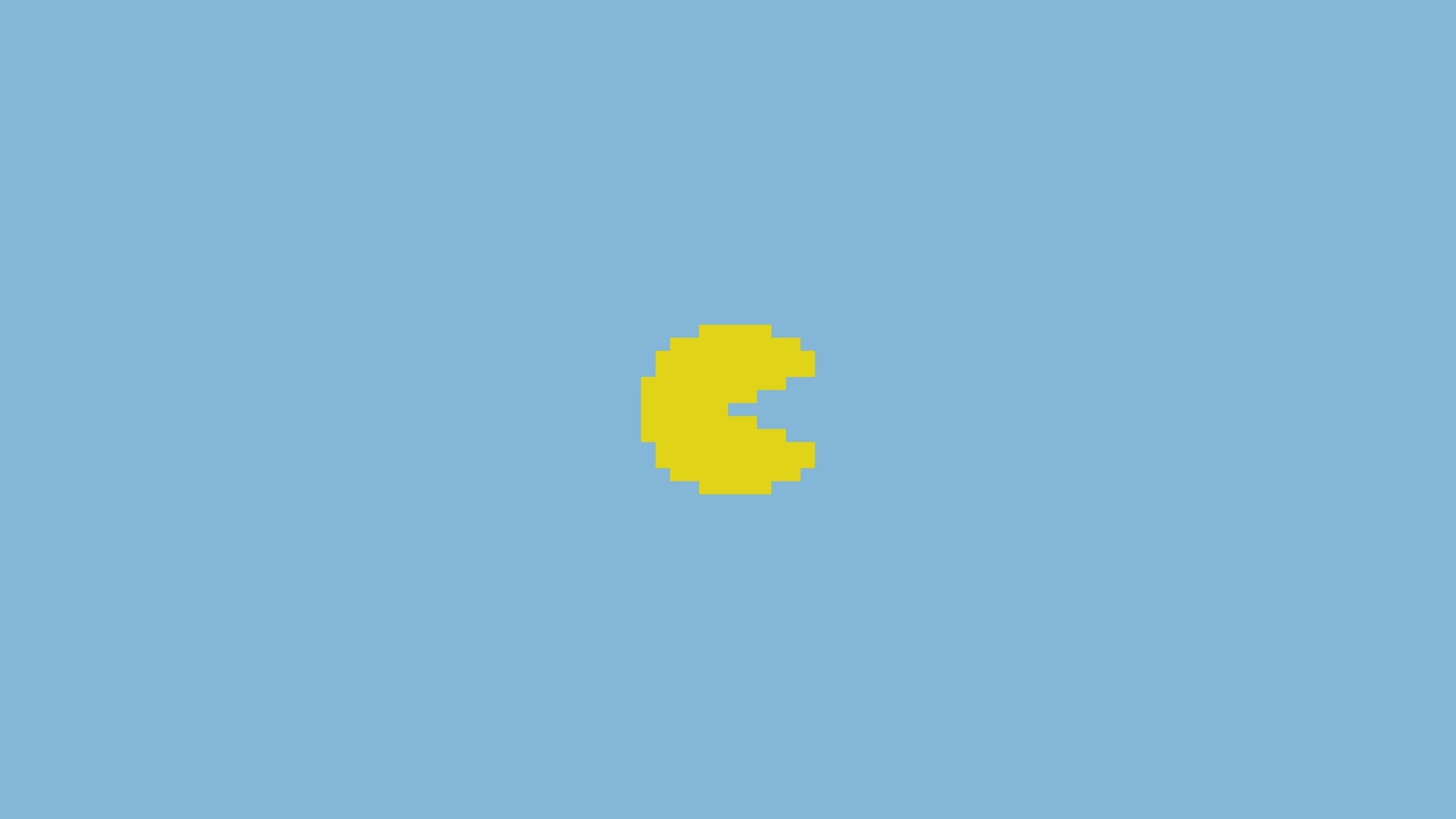 backgrounds, purity, blue background, Pacman, sky, blue, water, copy space, creativity, no people, studio shot, colored background, minimalism, 1080P, HD Wallpaper