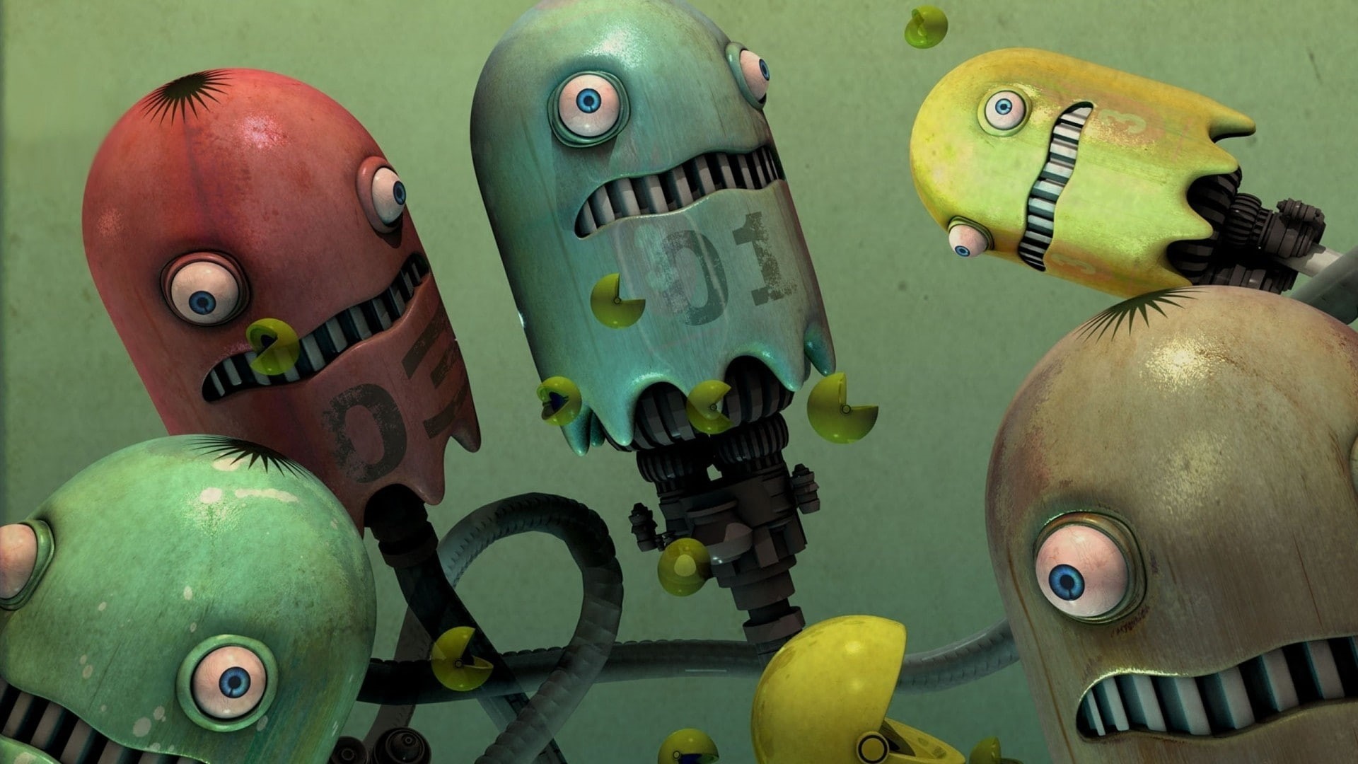 3D, Pac-Man, numbers, Pacman, fan art, 1080P, digital art, CGI, video games, HD Wallpaper