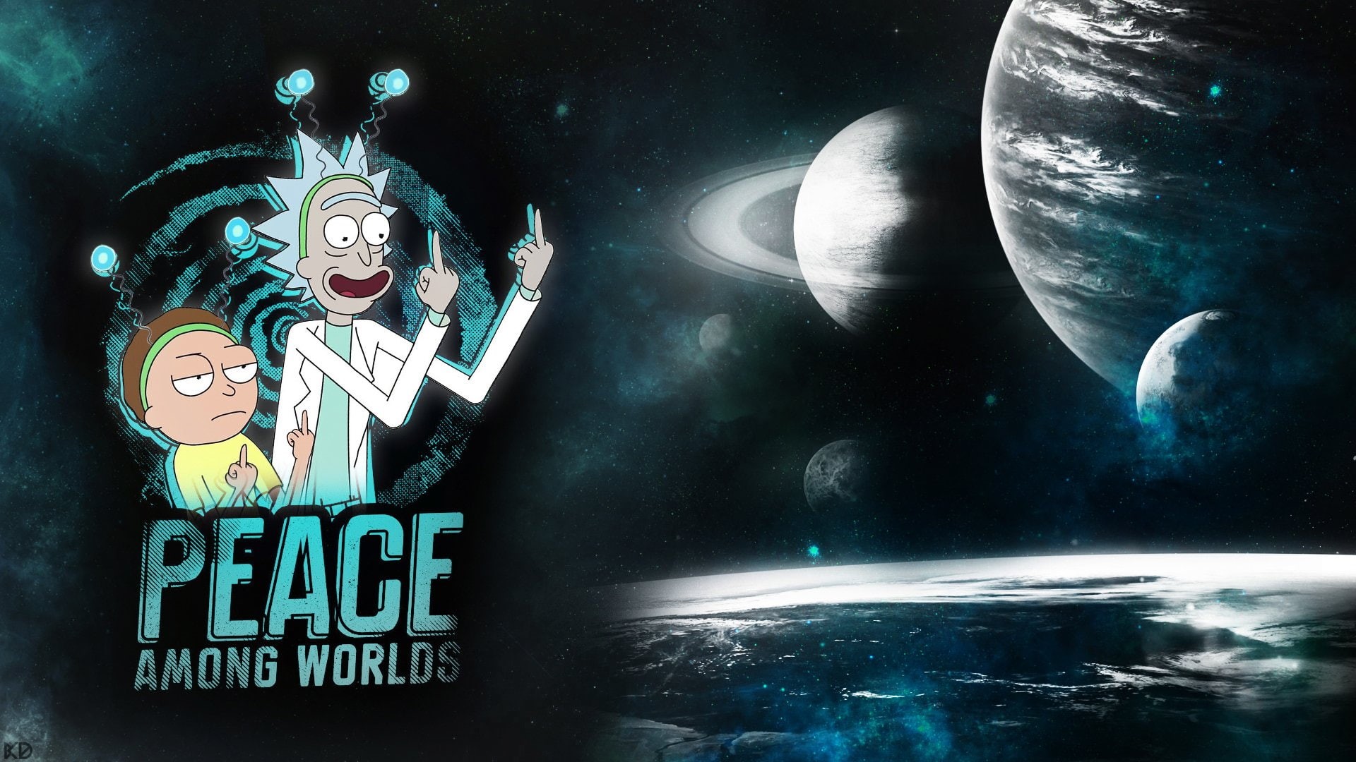 TV Show, worlds, Planet, among, Morty Smith, Rick and Morty, peace, illustration, Rick Sanchez, 1080P, HD Wallpaper