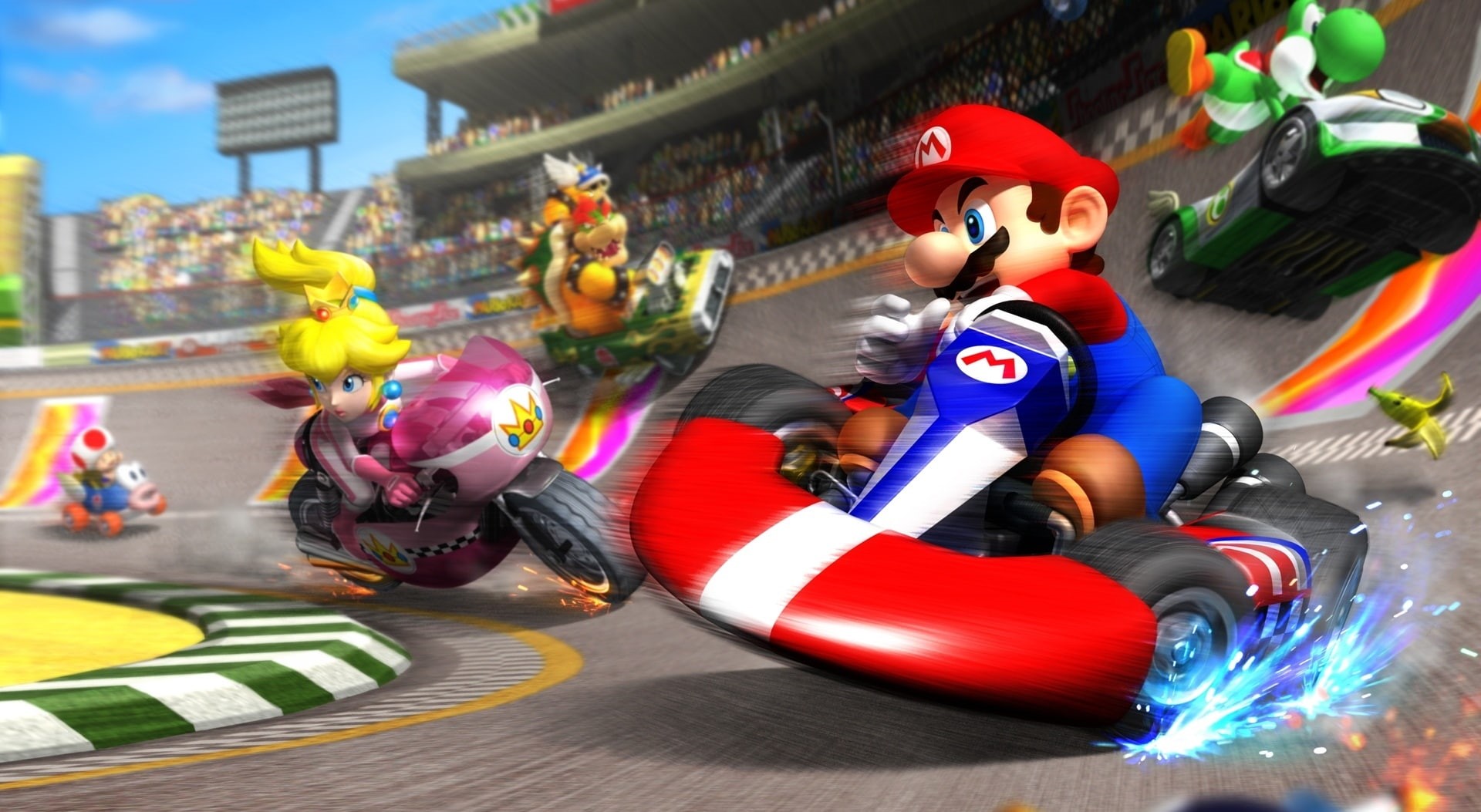 day, people, toy, table, creativity, cover, male likeness, 1080P, nintendo, outdoors, kart, festival, built structure, switch, sculpture, Games, art and craft, HD Wallpaper