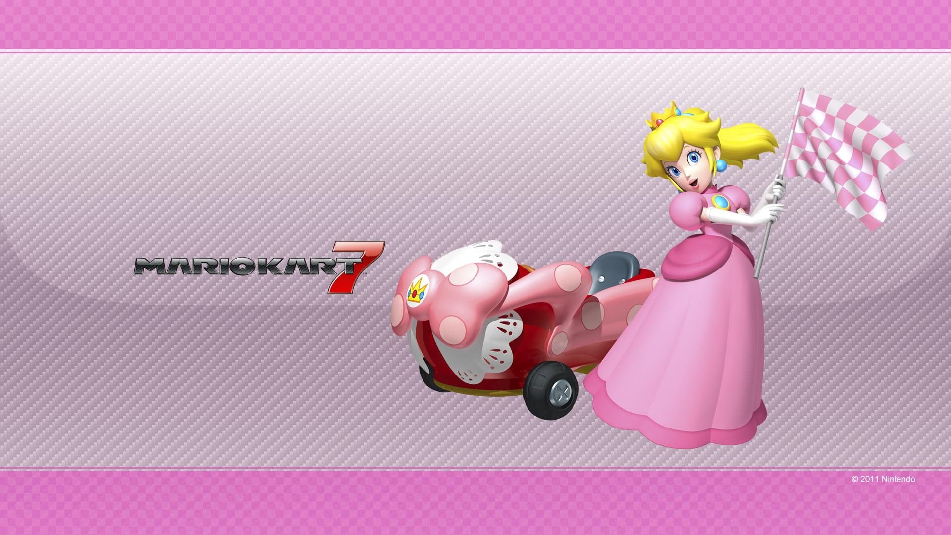 robot, Mario Kart, 1080P, art and craft, male likeness, sweet, figurine, still life, human representation, fun, creativity, close-up, Nintendo, Princess Peach, HD Wallpaper