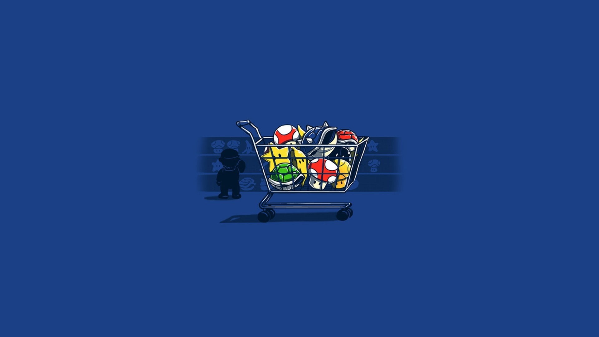 solid, shell, kart, shopping, Video Games, mario, nintendo, hd, stars, 1080P, games, art, minimalistic, super, simplist, video, classic, HD Wallpaper