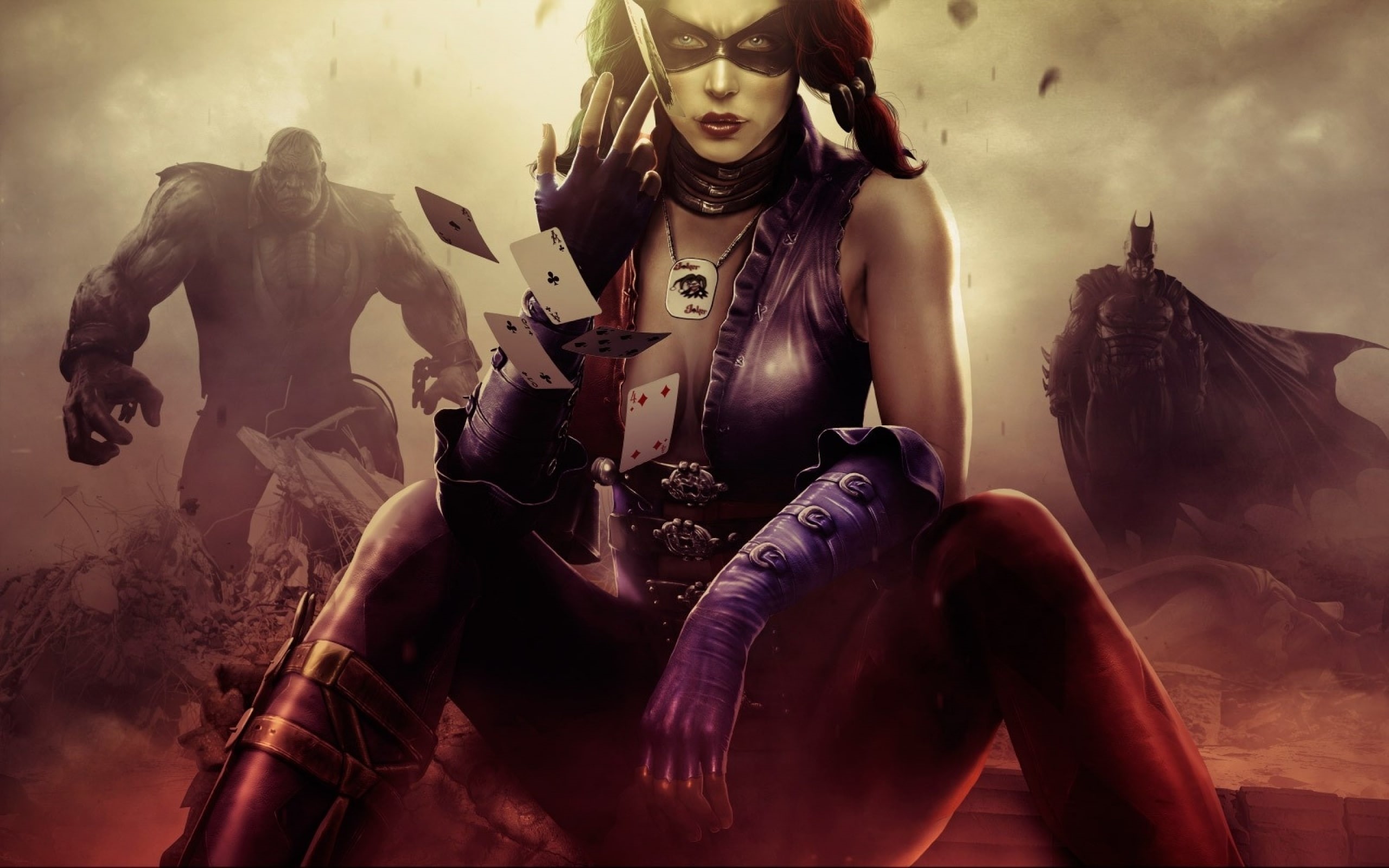 Harley Quinn, Injustice: Gods Among Us, Solomon Grundy, Batman, 2K, fighting, HD Wallpaper