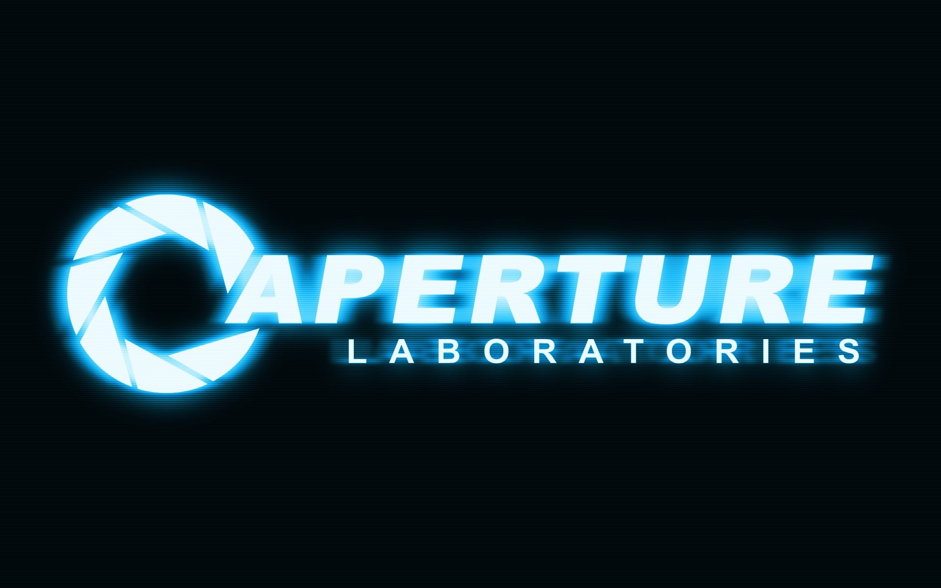Portal 2, indoors, lighting equipment, light - natural phenomenon, text, dark, nightlife, blue, Portal (game), no people, technology, black background, HD Wallpaper