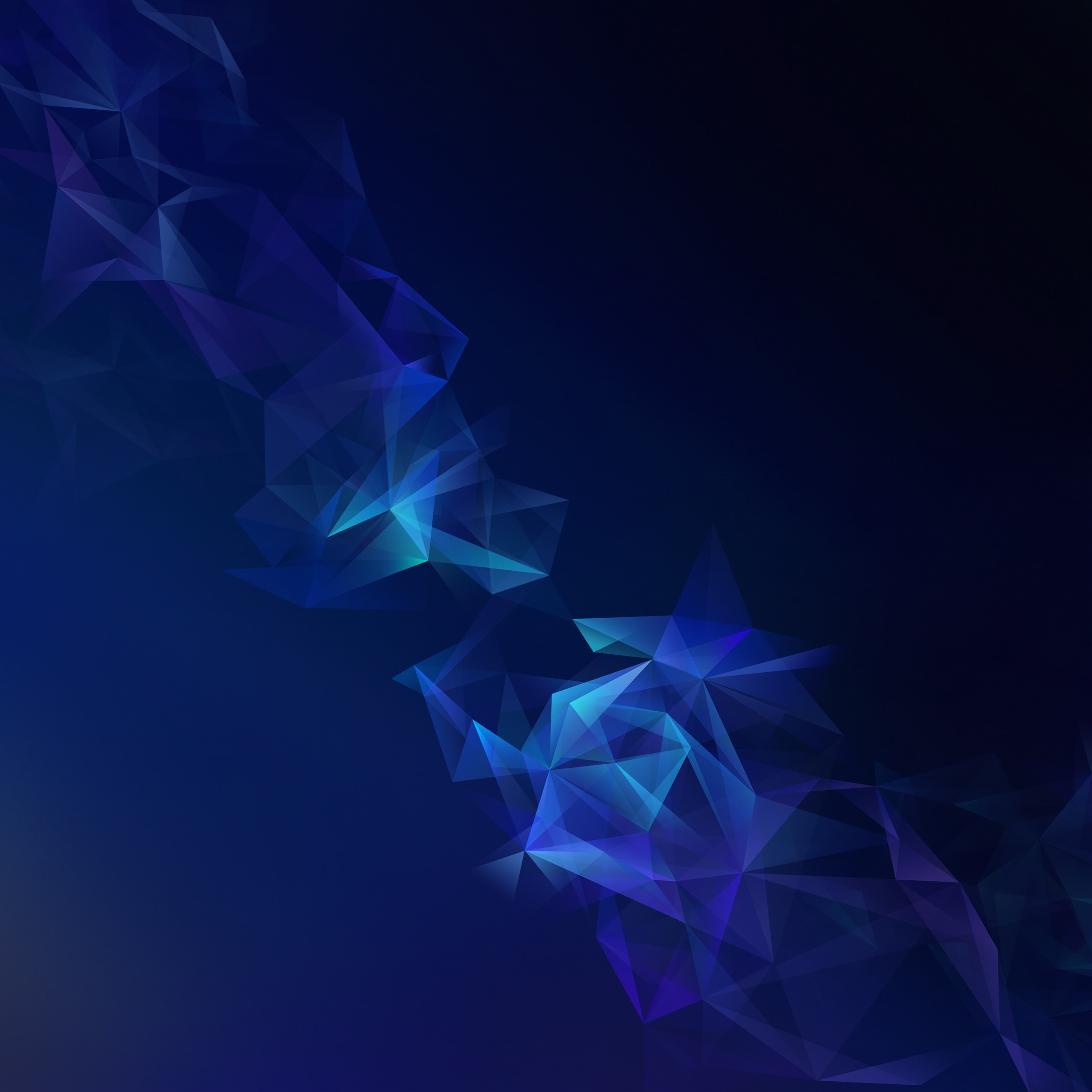 2K, illustration, Stock, Blue, stars, HD, Low poly, Smoke, Samsung Galaxy S9, Phone HD Wallpaper