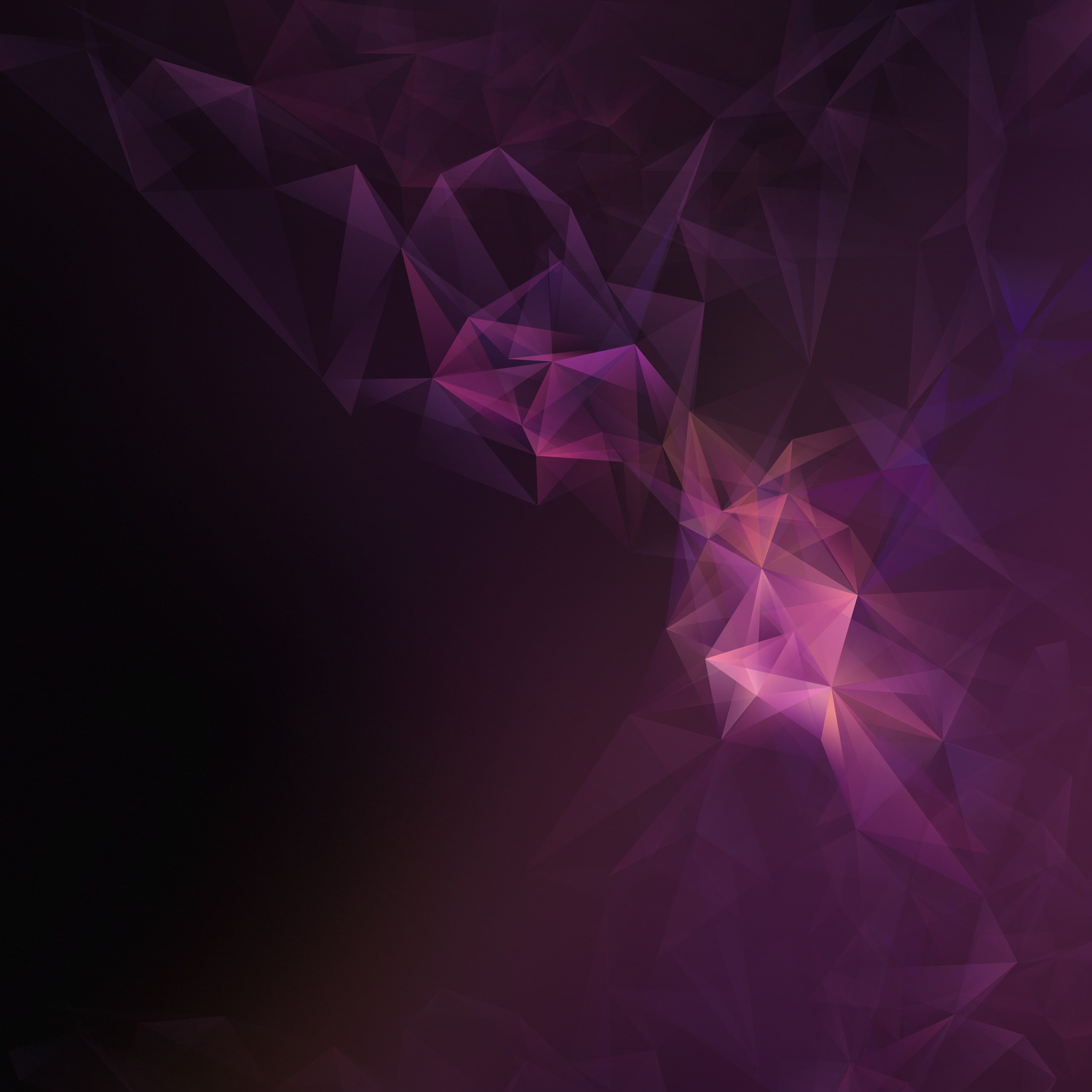 Pink, Smoke, HD, Samsung Galaxy S9, 2K, Low poly, Stock, Phone HD Wallpaper