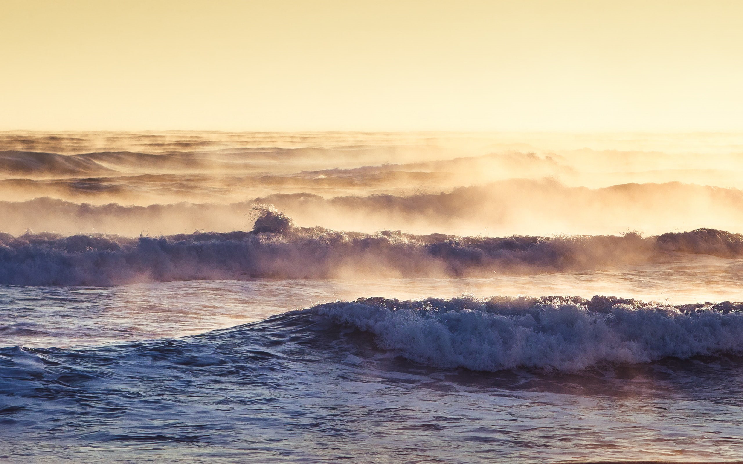 wave, beauty in nature, Ocean, Stock, idyllic, motion, 2K, Galaxy, sea, power, fog, power in nature, sunset, Waves, water, no people, Samsung, morning, HD Wallpaper