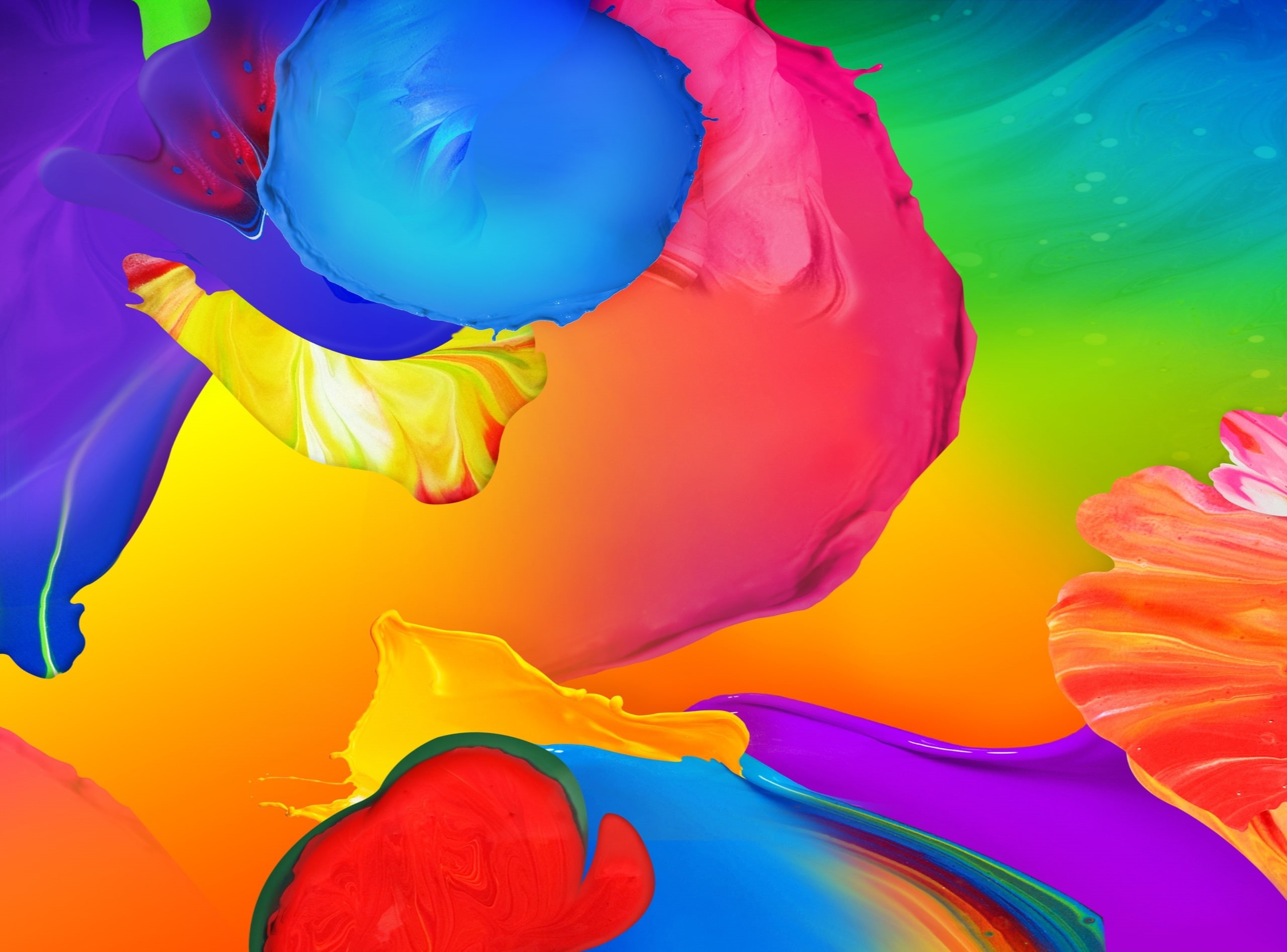 indoors, Paint, pattern, backgrounds, creativity, 2K, variation, Galaxy, no people, multi colored, wallpapewr, yellow, psychedelic, Computers, close-up, HD Wallpaper