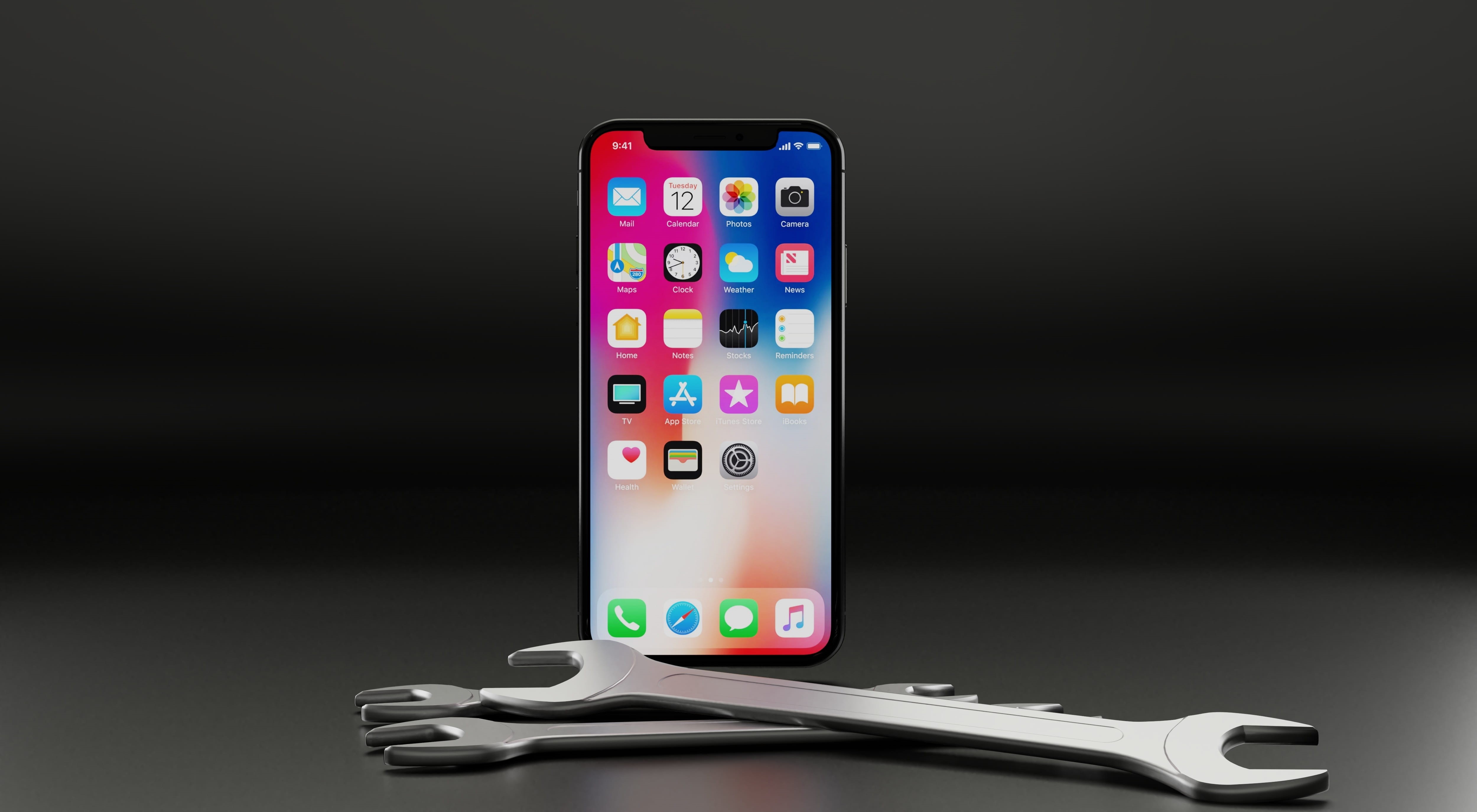 render, rendering, model, display, iphone x, smartphone, technology, ios, tools, black background, repair, communication, electronic, new, computer network, HD Wallpaper