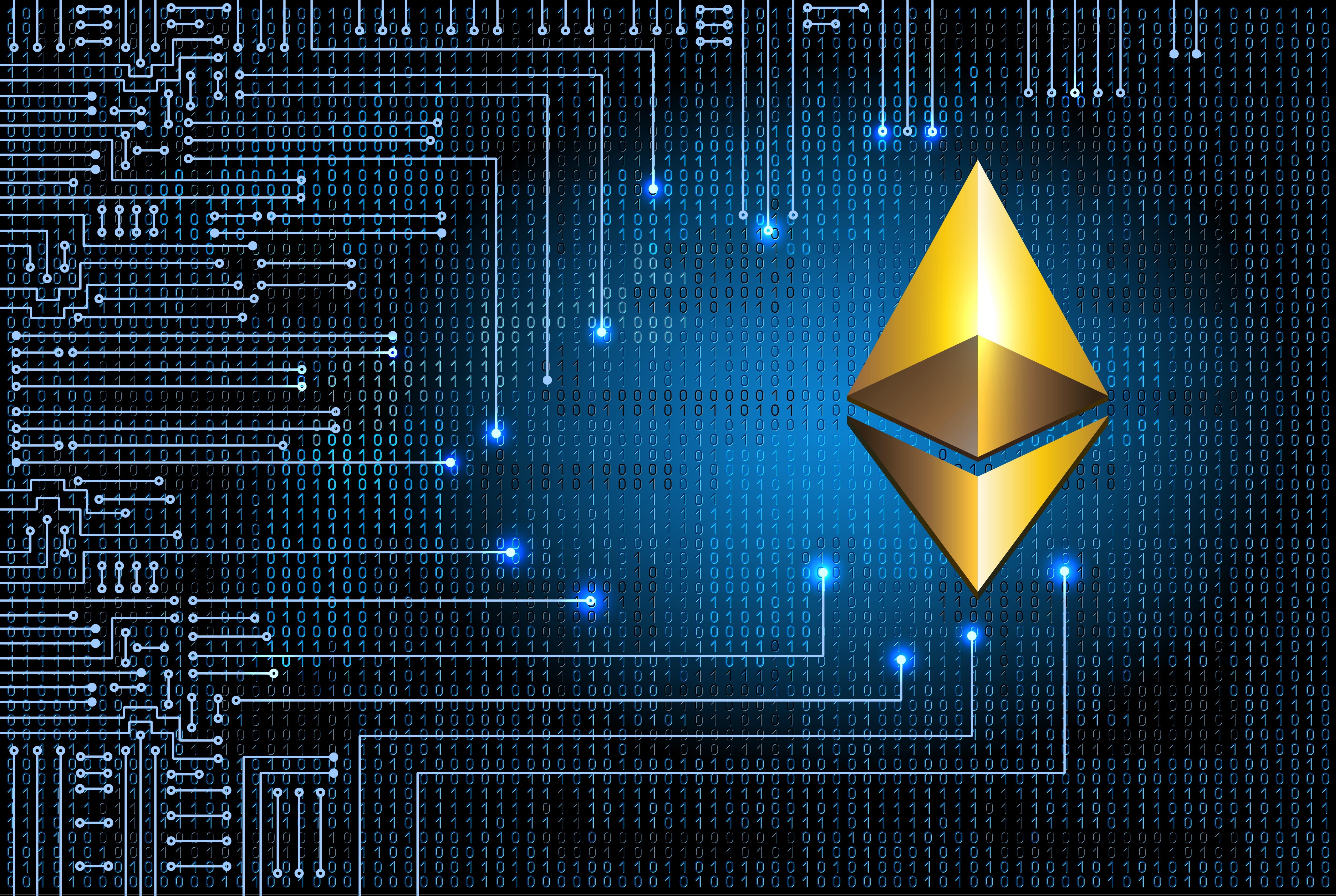 eth, blue, Efir, logo, 4K, ethereum, HD Wallpaper