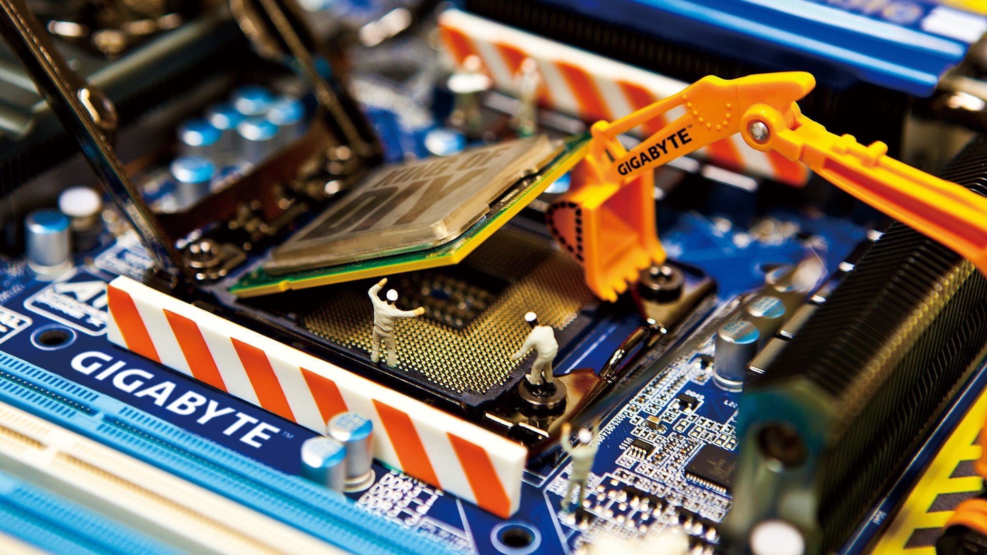 processor, 1080P, dolls, installing, gigabyte, motherboard, HD Wallpaper
