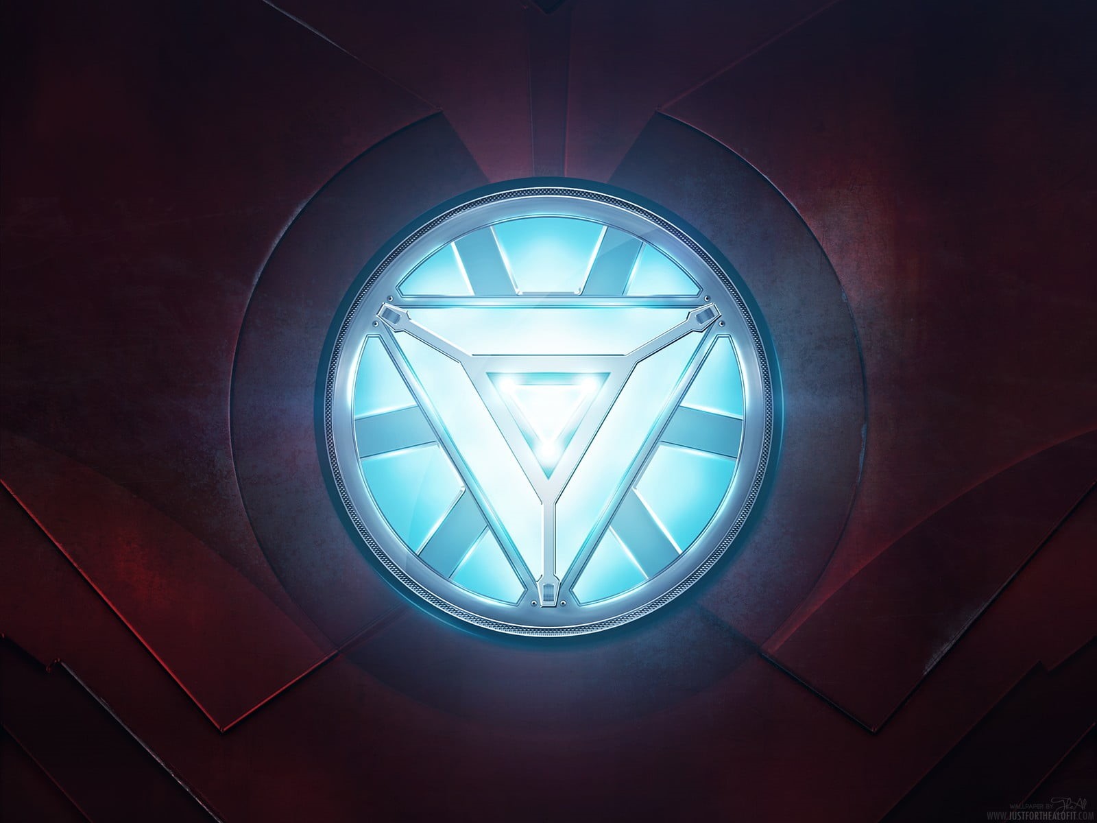 metal, iron, circle, low angle view, ceiling, man, lighting equipment, cyan, futuristic, glowing, heart, directly below, indoors, Iron Man, modern, design, HD Wallpaper