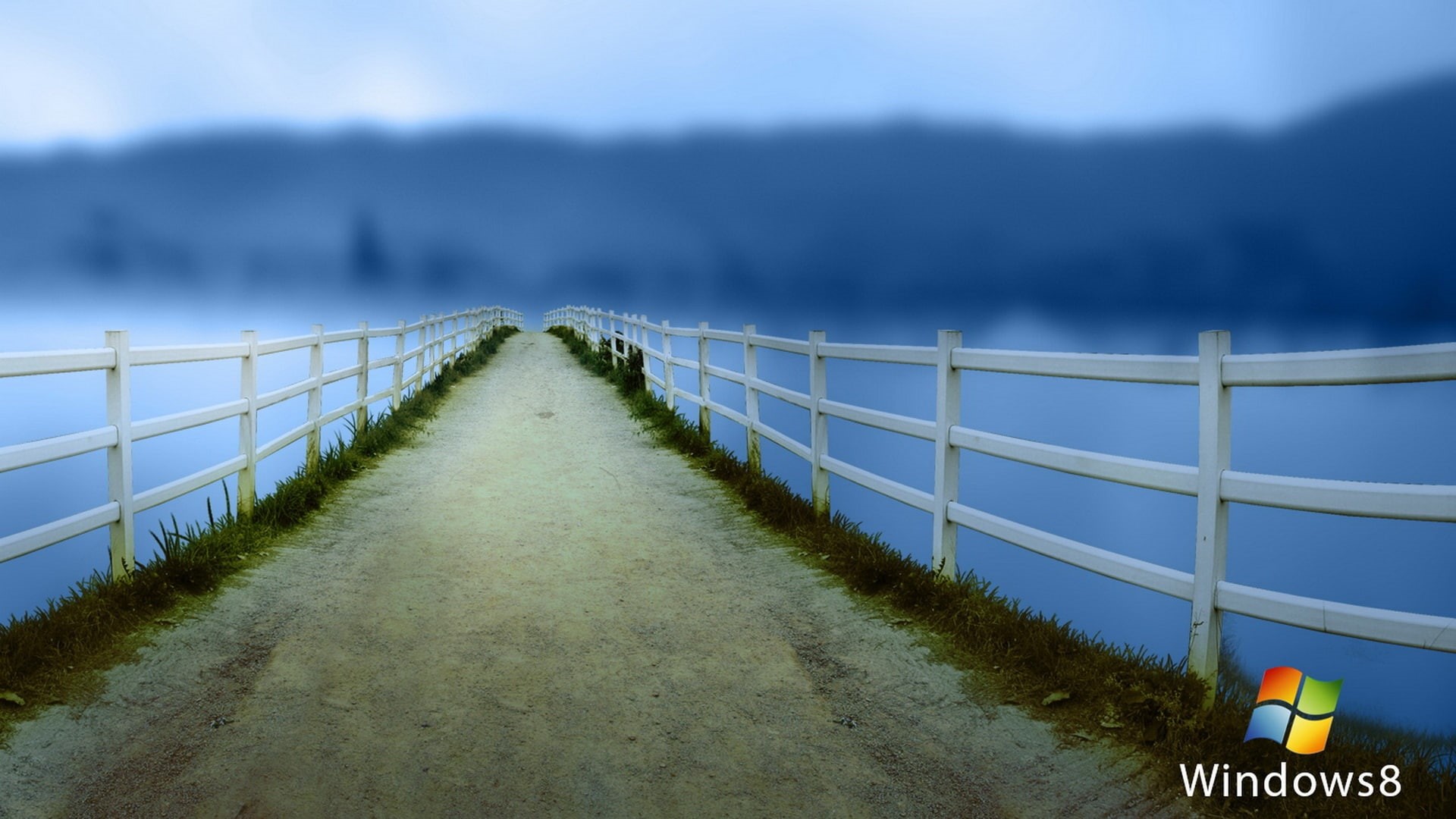 Bridge, wooden, windows, Windows8, white, fence, 1080P, HD Wallpaper