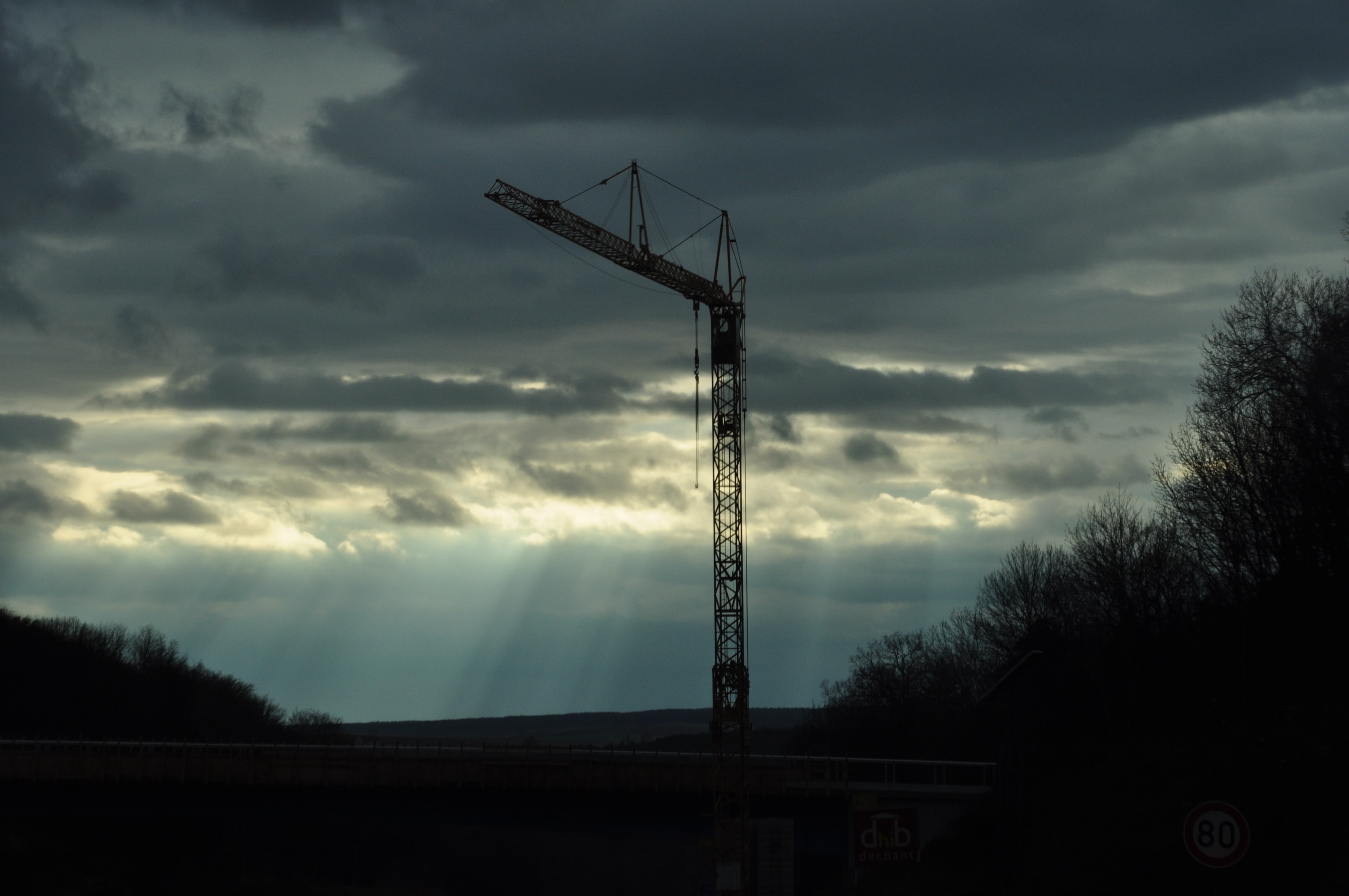 cranes (machine), landscape, sky, 4K, HD Wallpaper