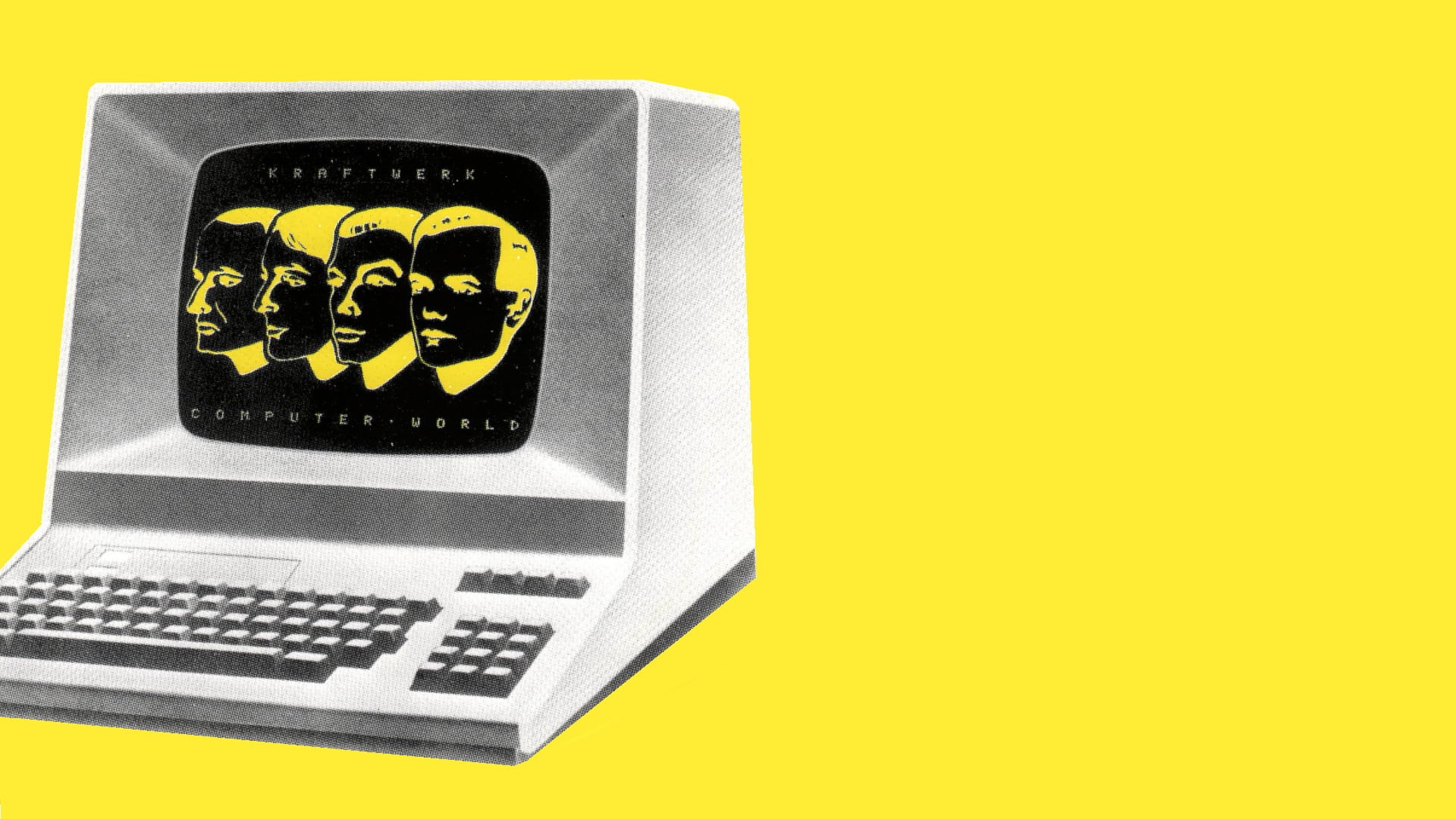 yellow background, Kraftwerk, music, 1080P, HD Wallpaper