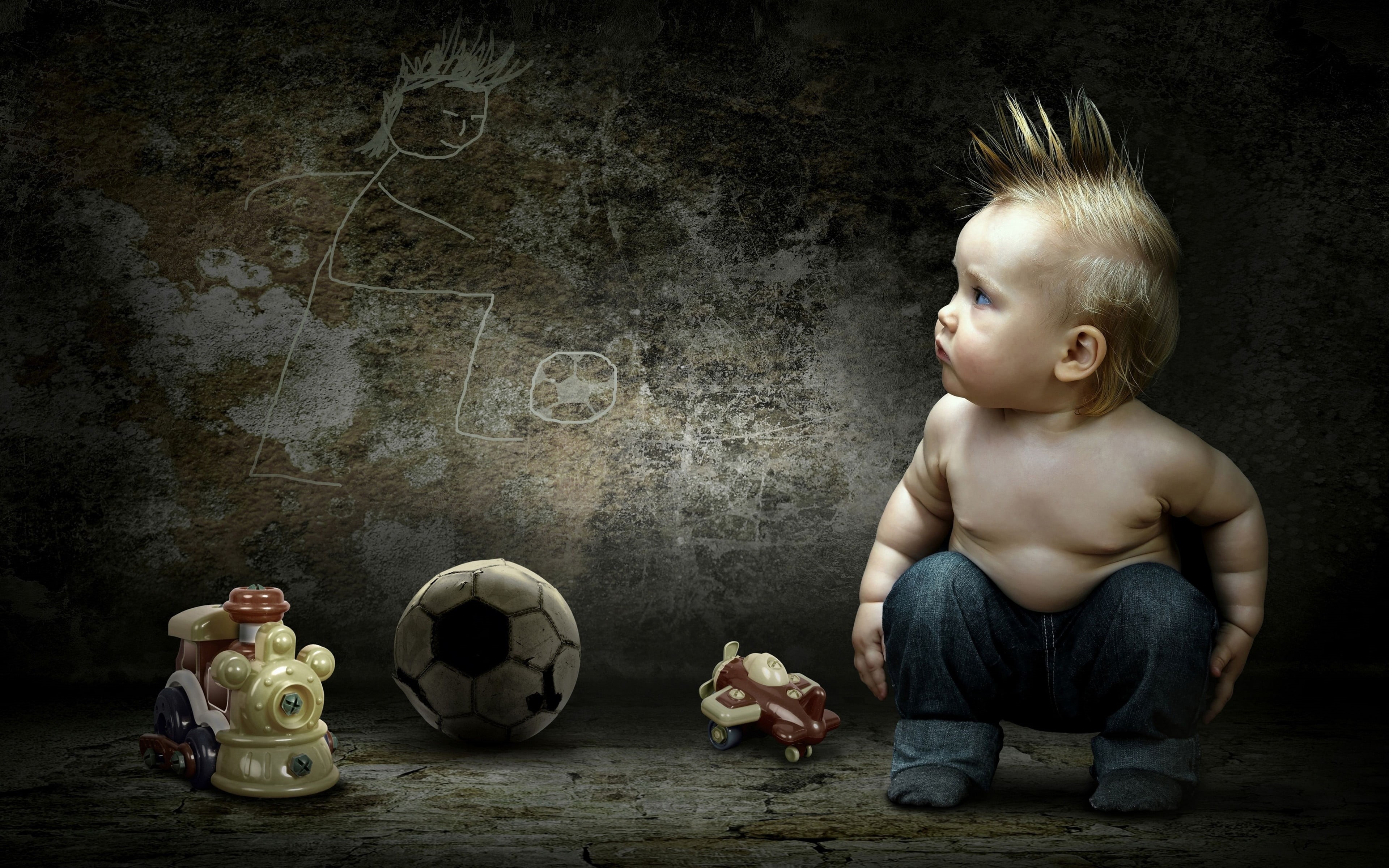 child, boys, human representation, men, art and craft, males, contemplation, cute, innocence, representation, 4K, doll, wall - building feature, indoors, HD Wallpaper