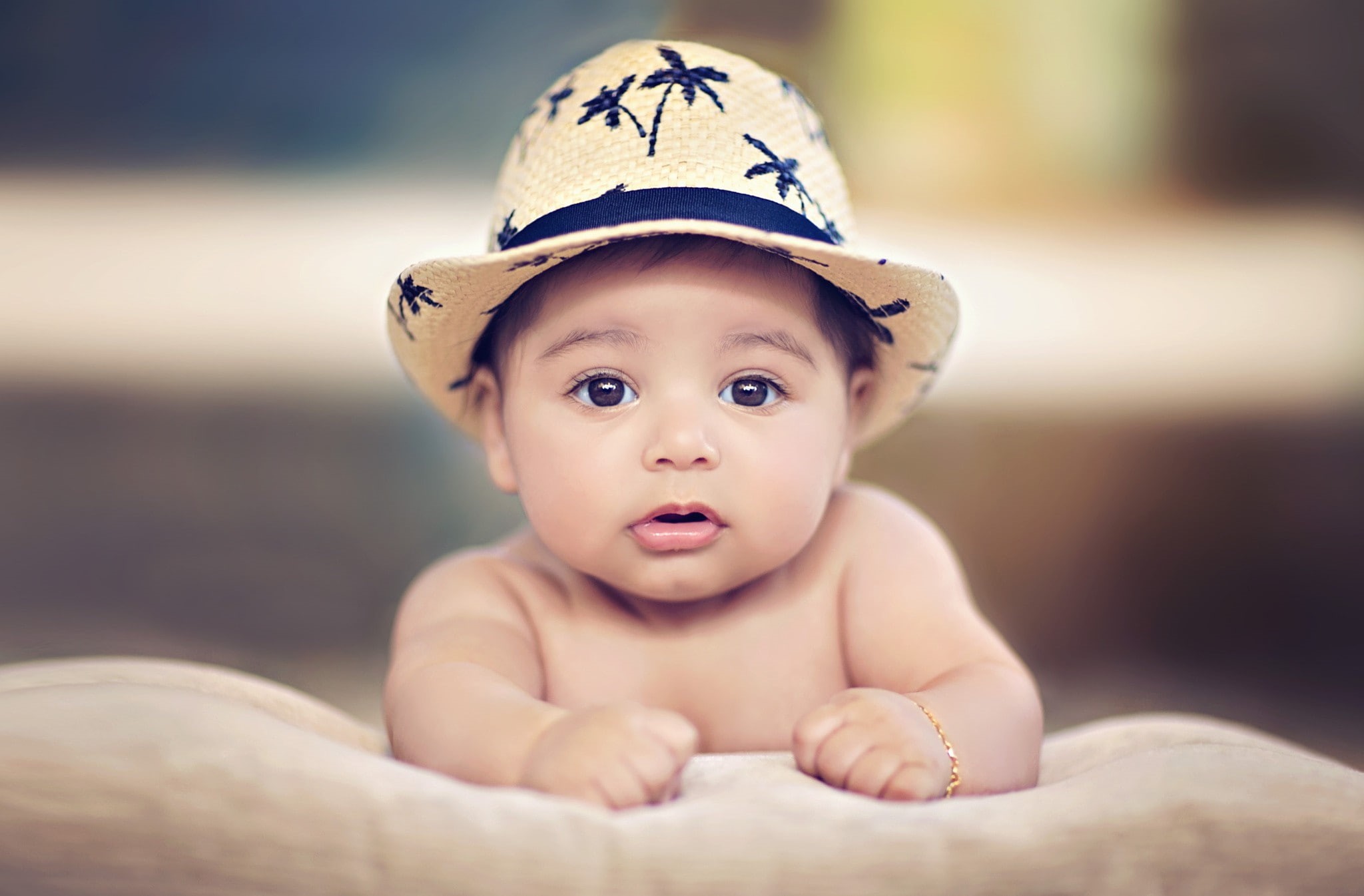 human face, child, emotion, children, clothing, close-up, one person, baby, hat, small, focus on foreground, childhood, portrait, mouth open, looking at camera, HD Wallpaper