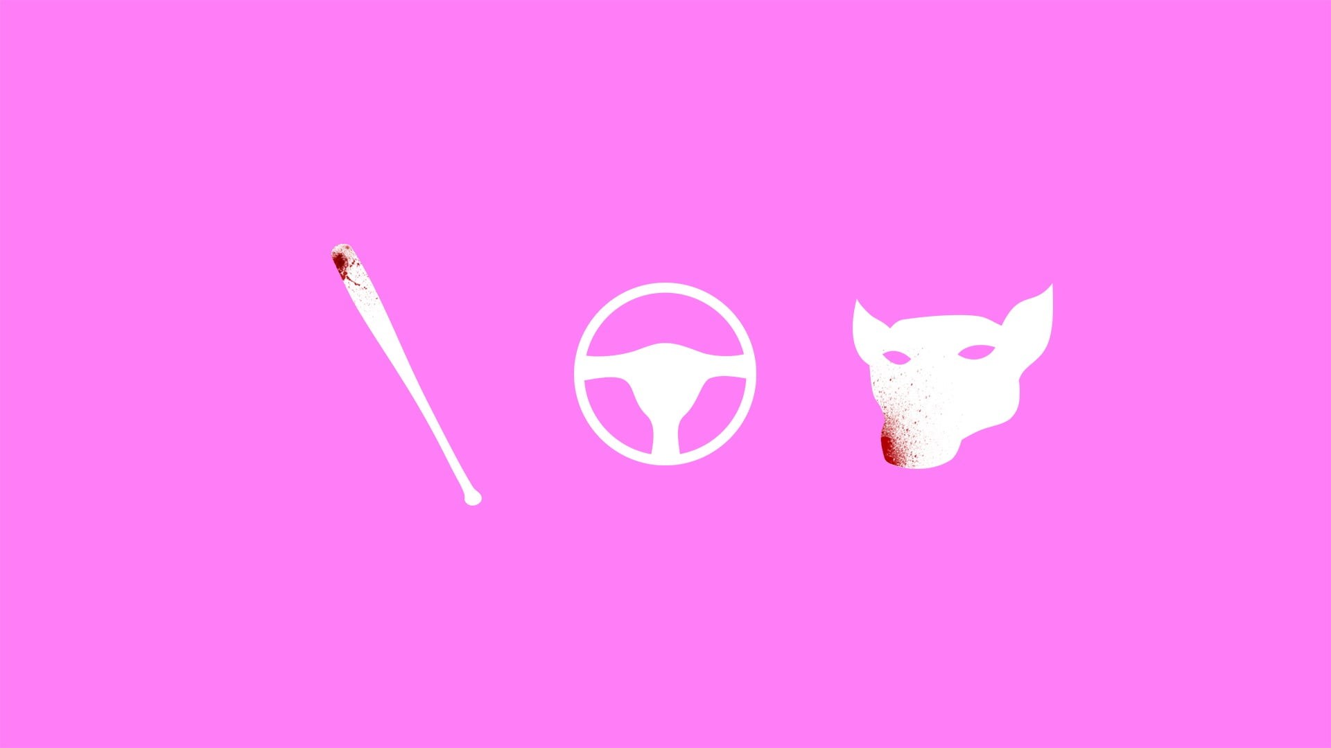 simple background, Hotline Miami, directly above, pink background, communication, indoors, group of objects, illustration, minimalism, video games, colored background, HD Wallpaper