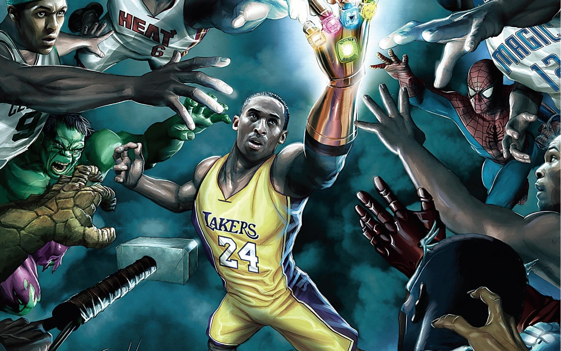 digital, bryant, 1080P, Dwyane Wade, kobe, Basketball, Los Angeles Lakers, HD Wallpaper