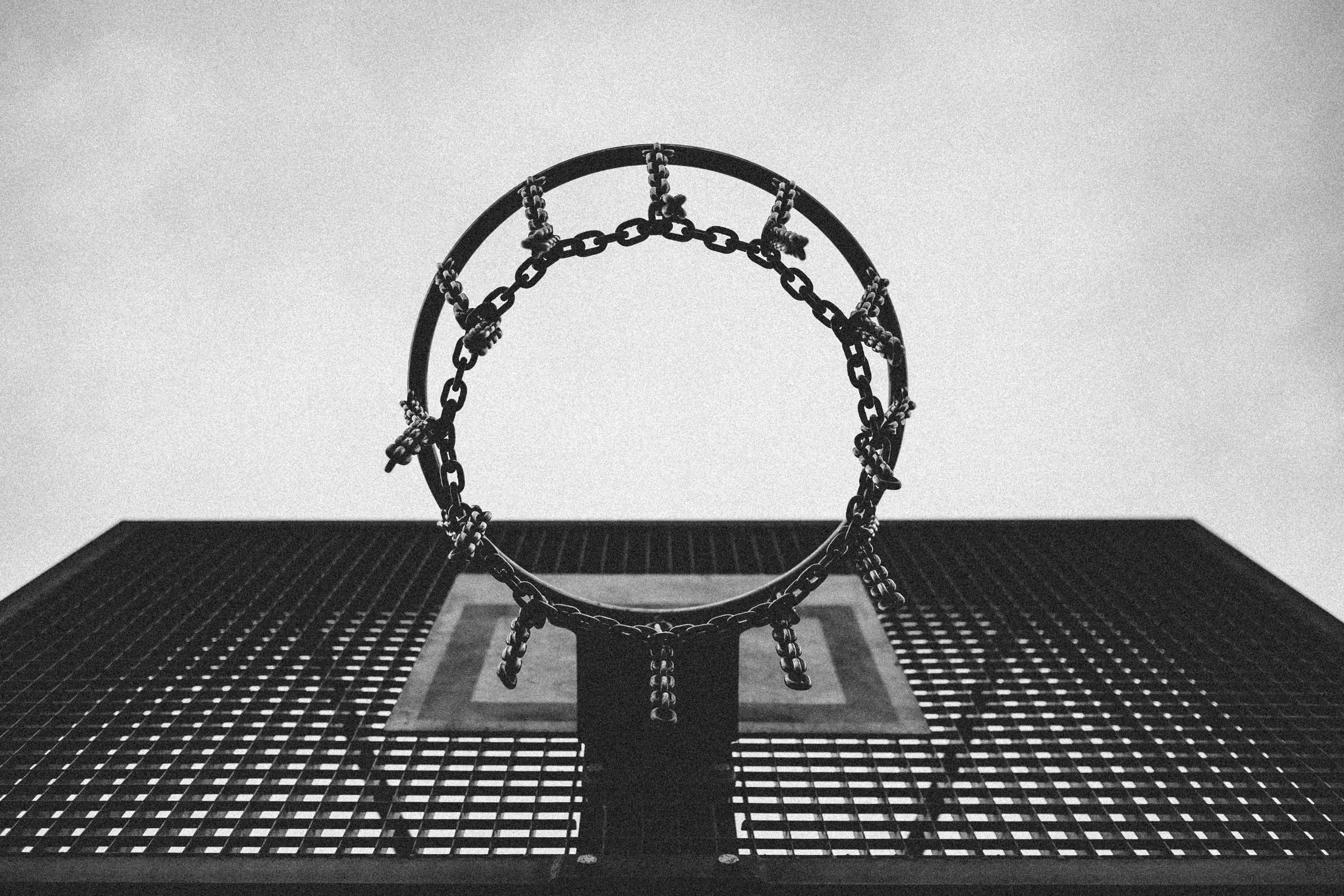basketball hoop, design, nike, athlete, ring, shape, view, wnba, sky, single object, building exterior, built structure, nature, no people, circle, directly below, HD Wallpaper