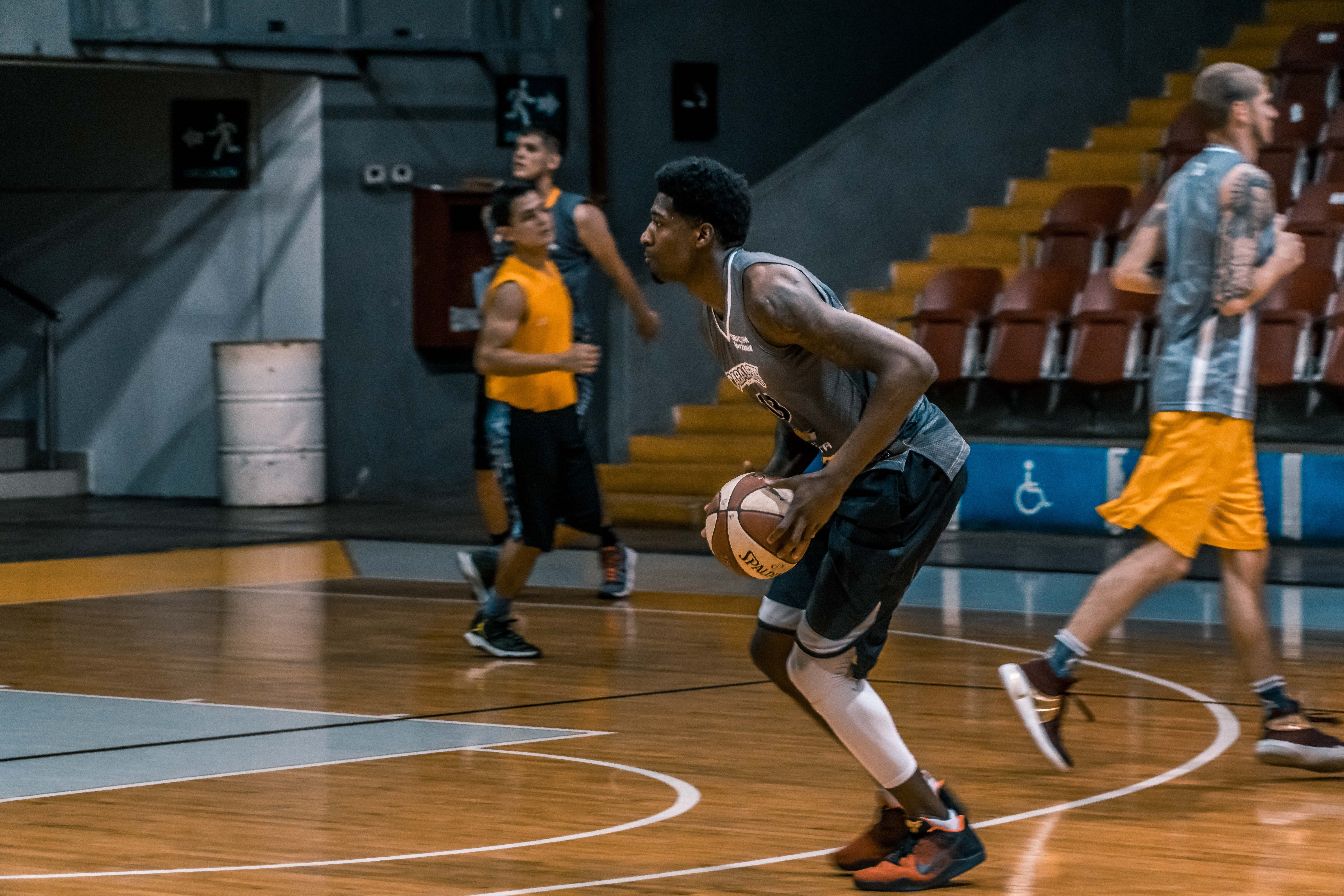 basketball player, activity, holding, practice, group of people, young adult, leisure activity, teenager, players, practicing, 5K, uniform, indoors, healthy lifestyle, HD Wallpaper