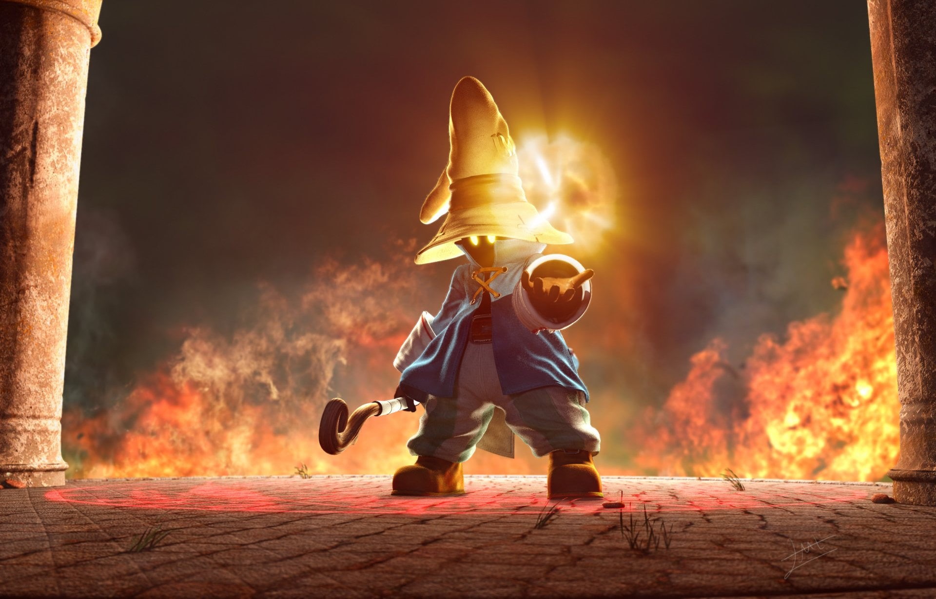 night, 1080P, nature, digital, real people, firefighter, Final Fantasy, burning, fire hose, holding, warning sign, occupation, smoke - physical structure, HD Wallpaper