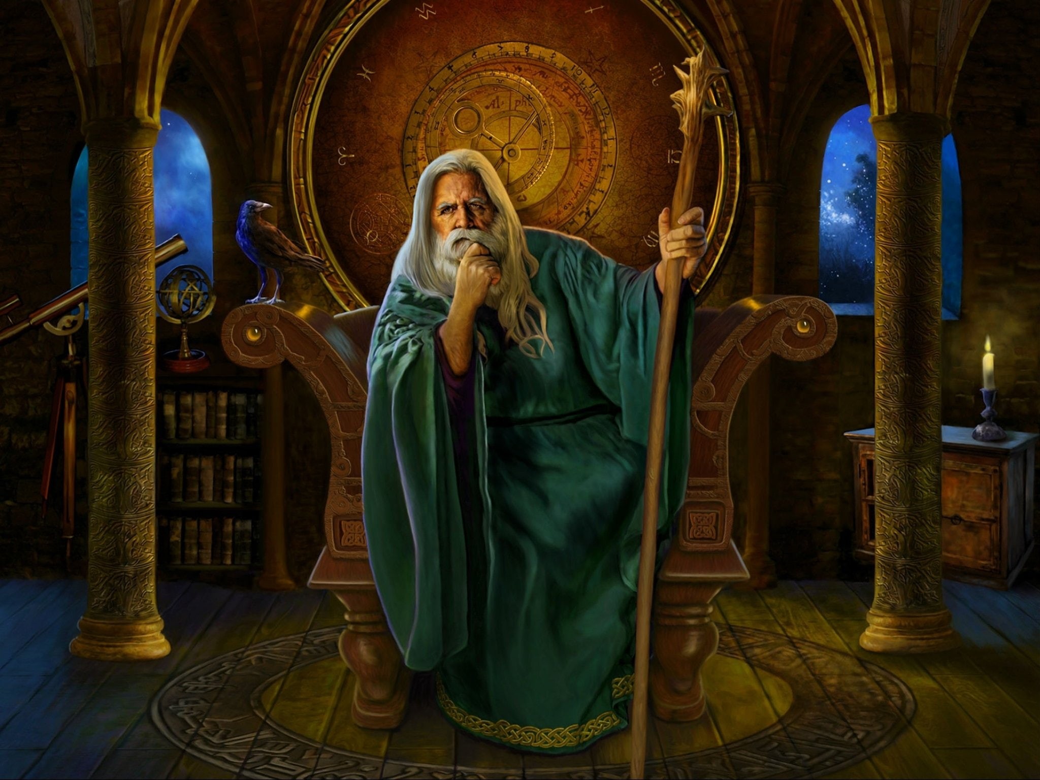 art, artwork, magic, magician, fantasy, sorcerer, 1080P, mage, wizard, HD Wallpaper