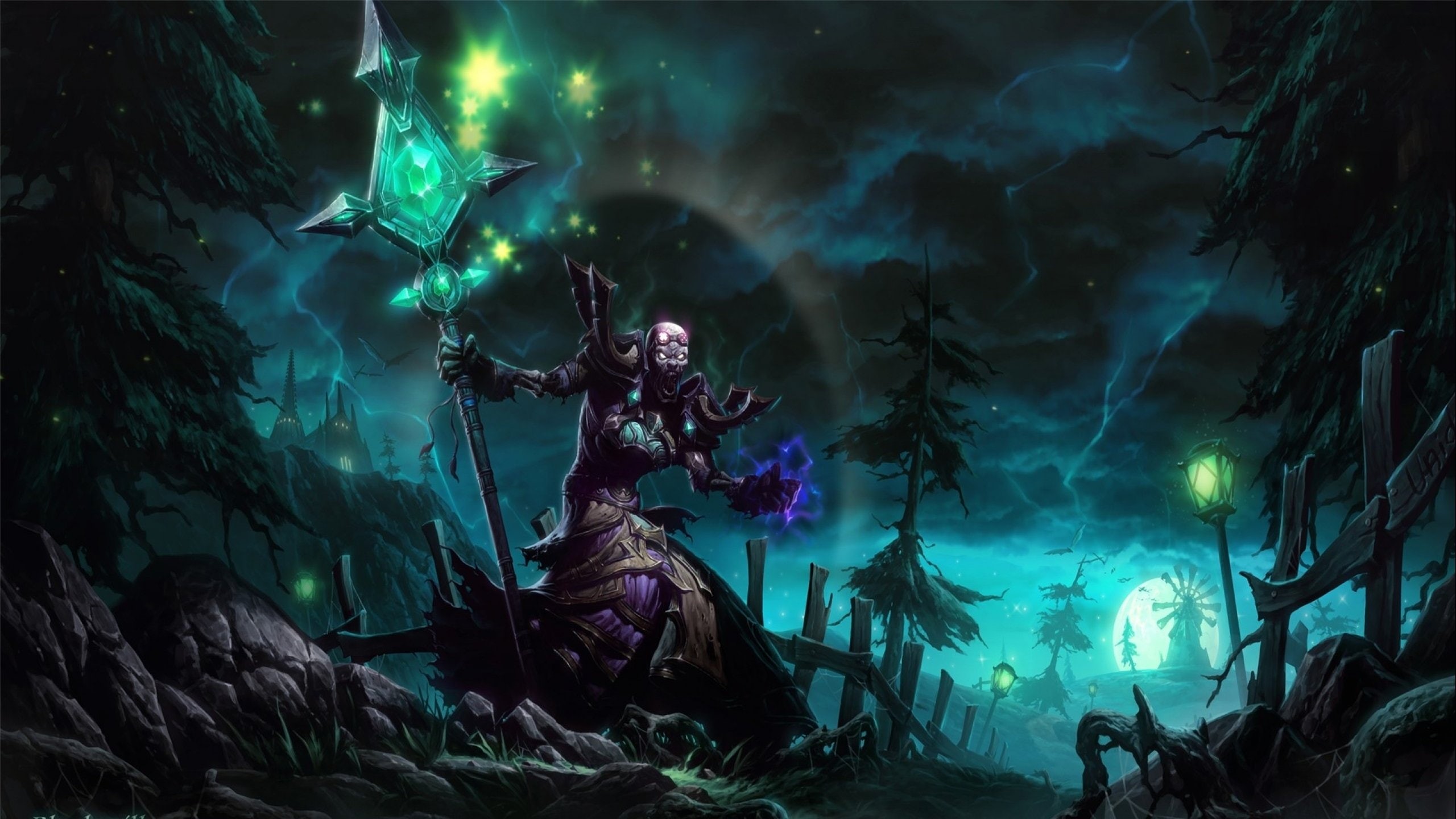 fantasy, magician, art, magic, sorcerer, artwork, wizard, mage, 2K, HD Wallpaper