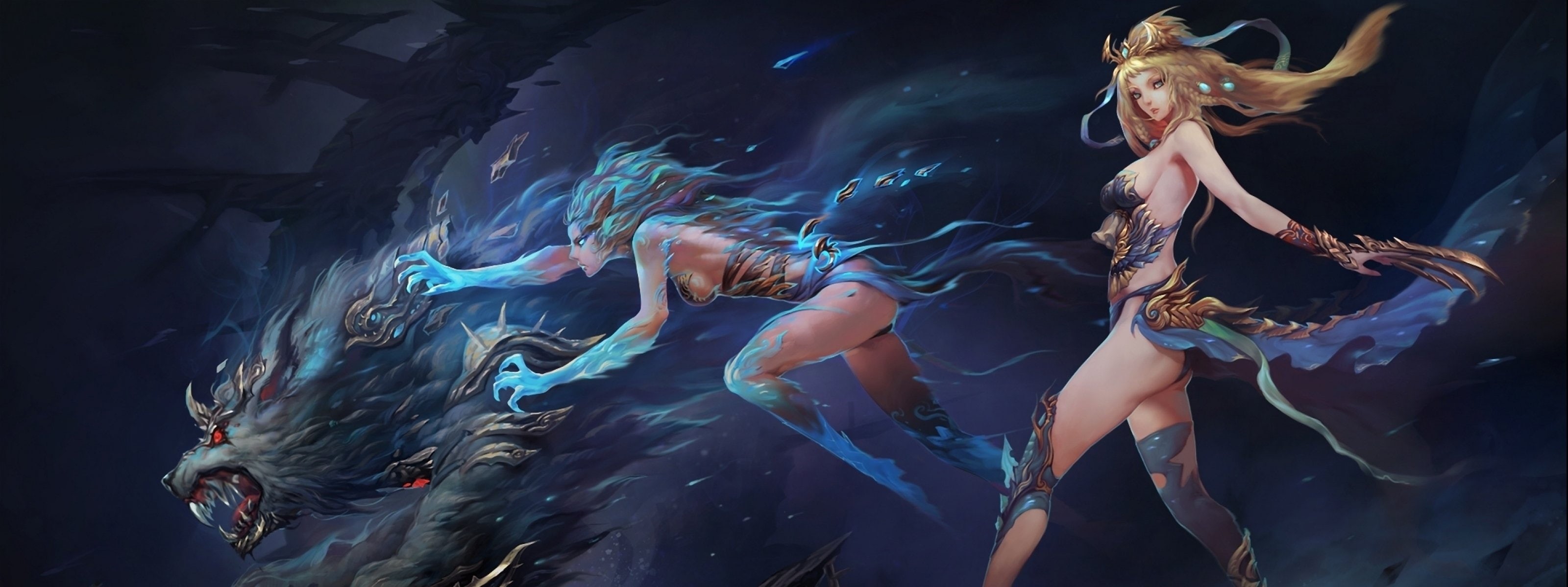fantasy, female, sorcerer, arts culture and entertainment, dancing, underwater, people, sea life, performance, Girls, Dark, young adult, Magic, women, night, HD Wallpaper