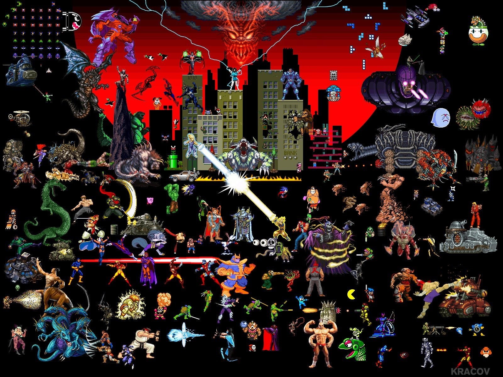 retro, kombat, art, fighter, dragon, contra, street, sci-fi, capcom, men, platform, adventure, fantasy, 720P, family, action, mega, man, games, final, HD Wallpaper
