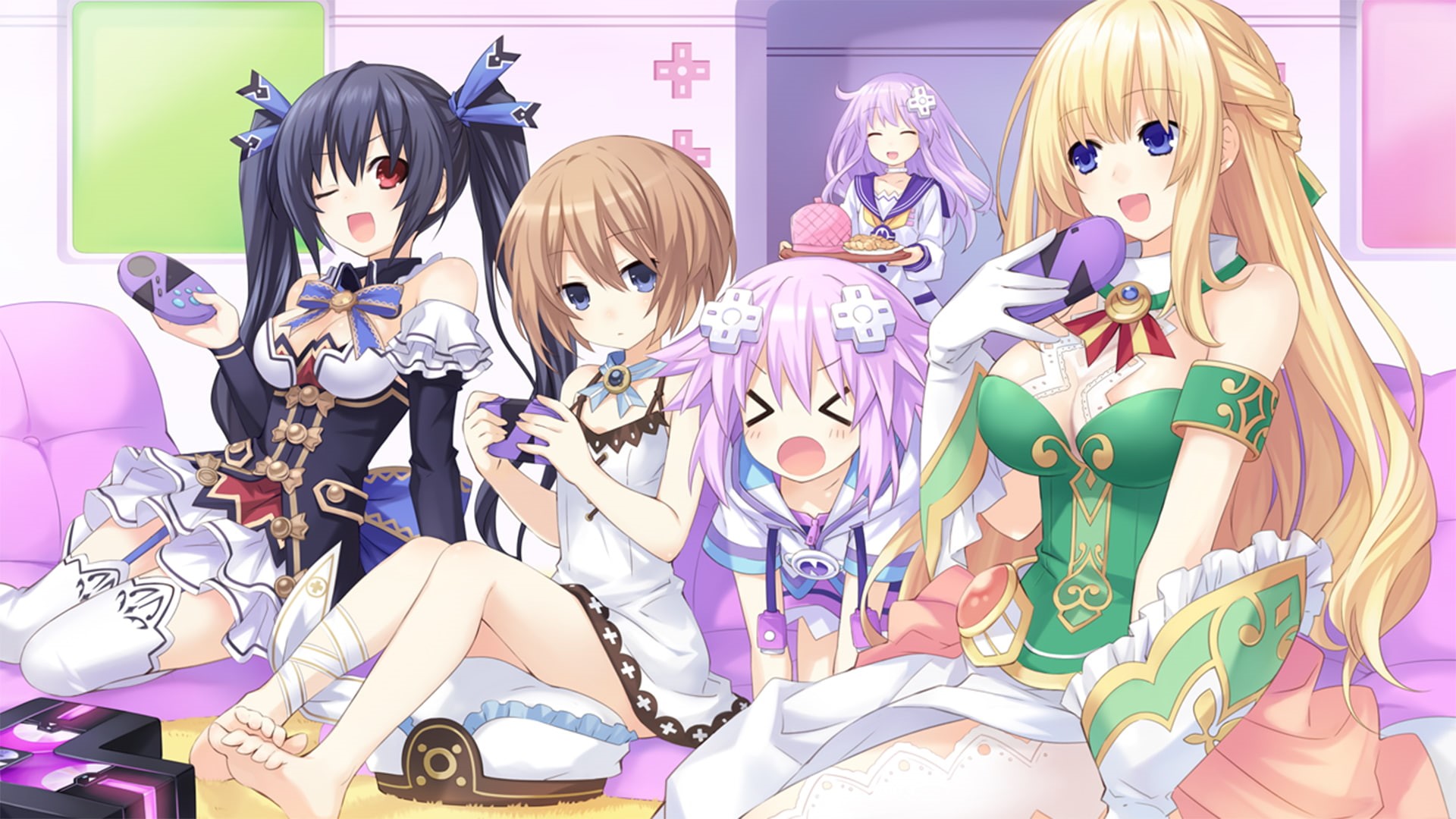 Anime, Neptune (Hyperdimension Neptunia), Video Game, 1080P, Vert (Hyperdimension Neptunia), Blanc (Hyperdimension Neptunia), Nepgear (Hyperdimension Neptunia), HD Wallpaper